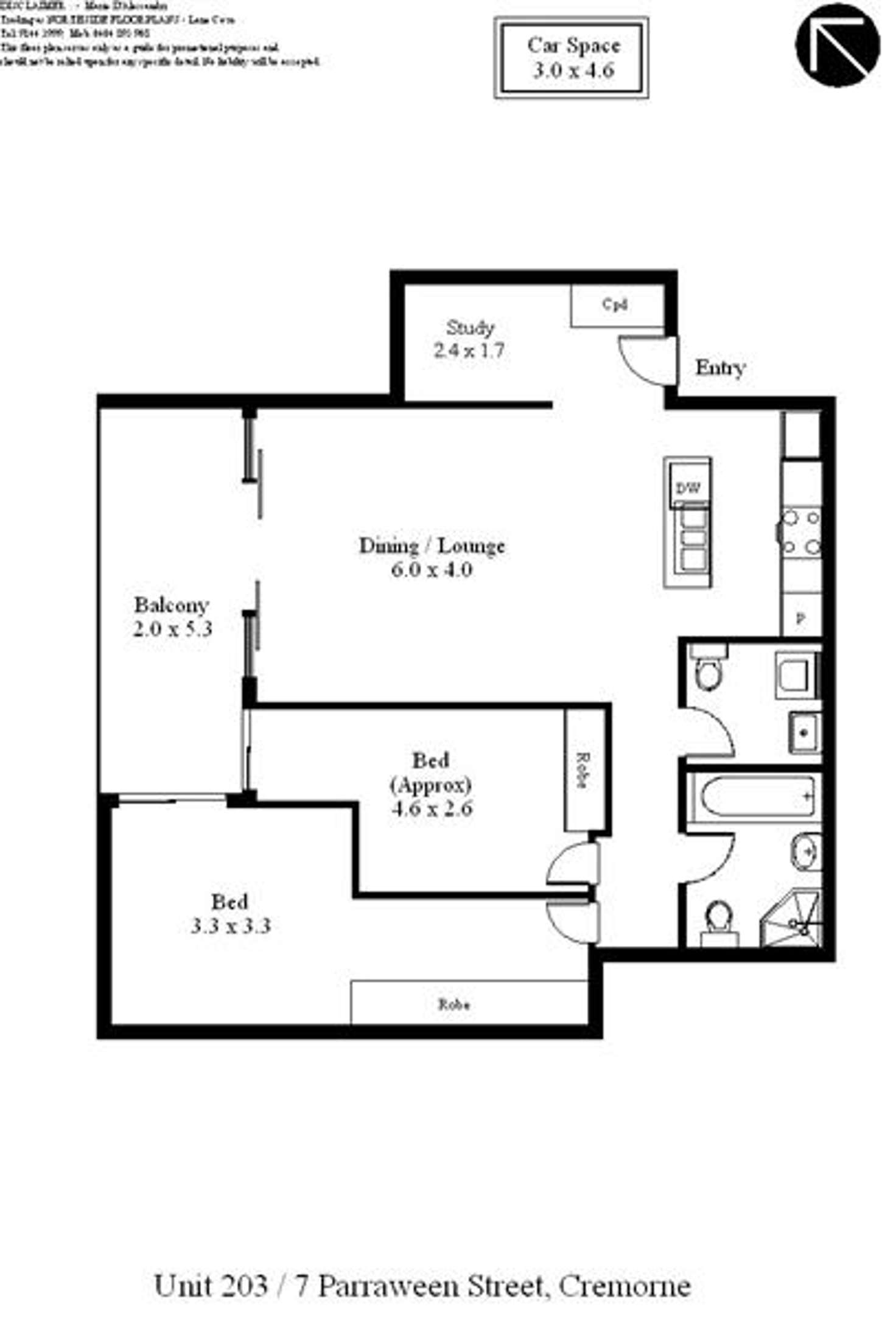 Floorplan of Homely apartment listing, 203/7 Parraween Street, Cremorne NSW 2090