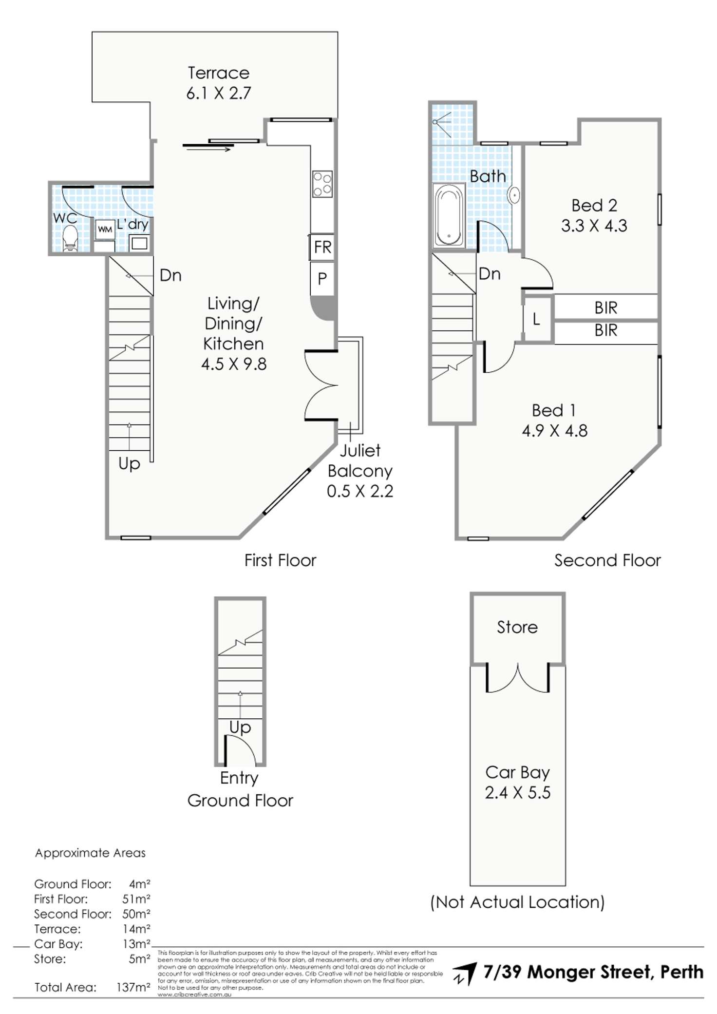 Floorplan of Homely apartment listing, 7/39 Monger Street, Perth WA 6000