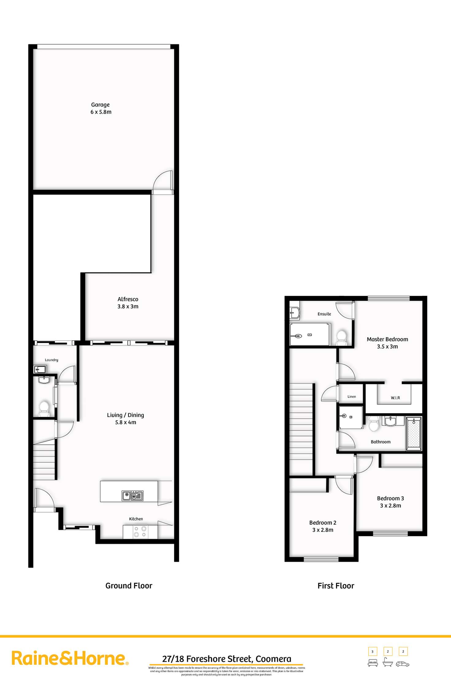 Floorplan of Homely townhouse listing, 27/18 Foreshore Street, Coomera QLD 4209