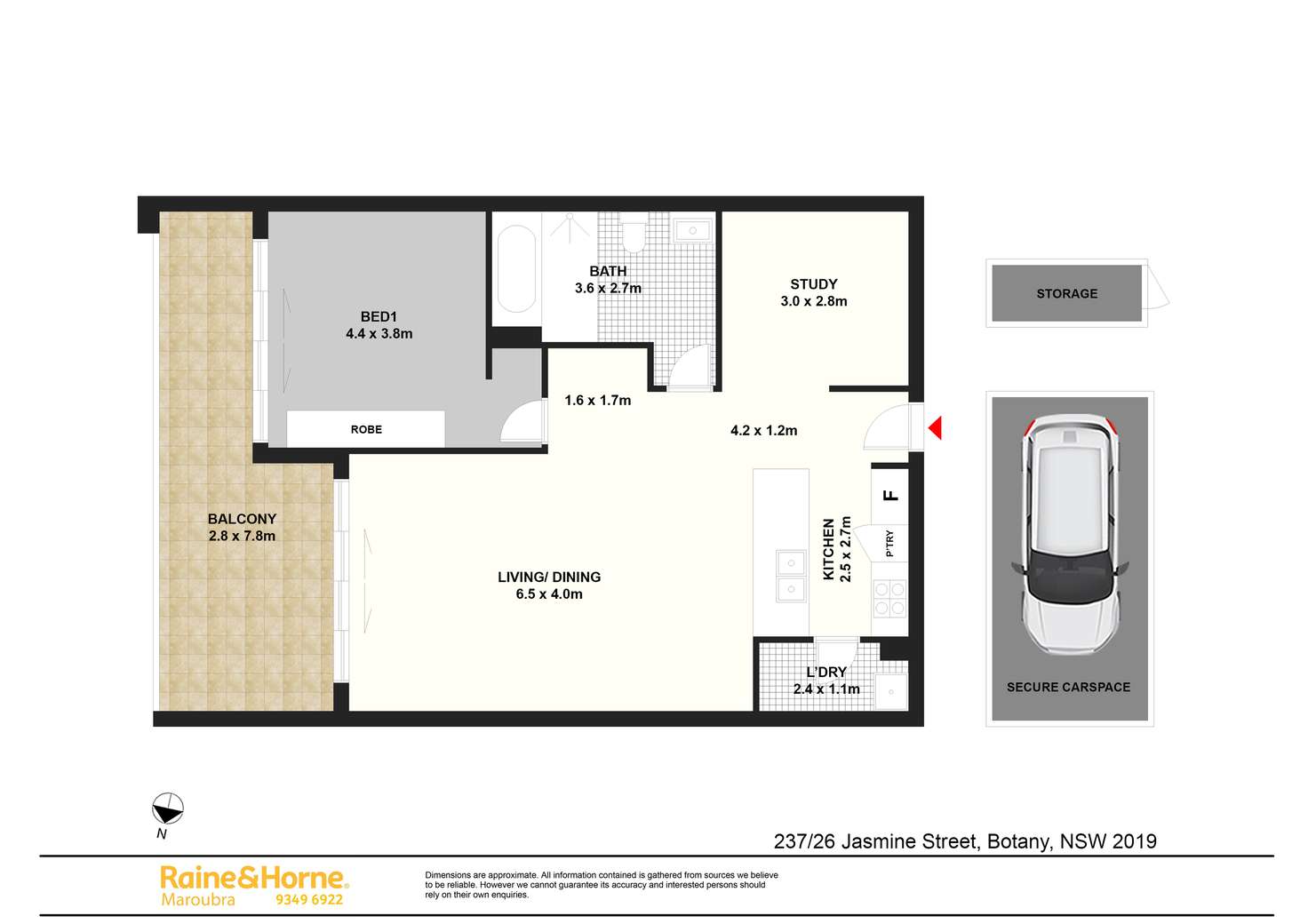 Floorplan of Homely unit listing, 237/26 Jasmine Street, Botany NSW 2019