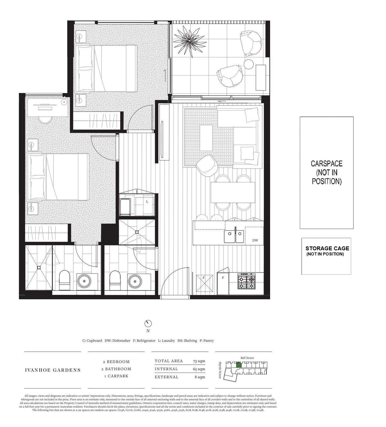 Floorplan of Homely apartment listing, 308/58 Myrtle St, Ivanhoe VIC 3079