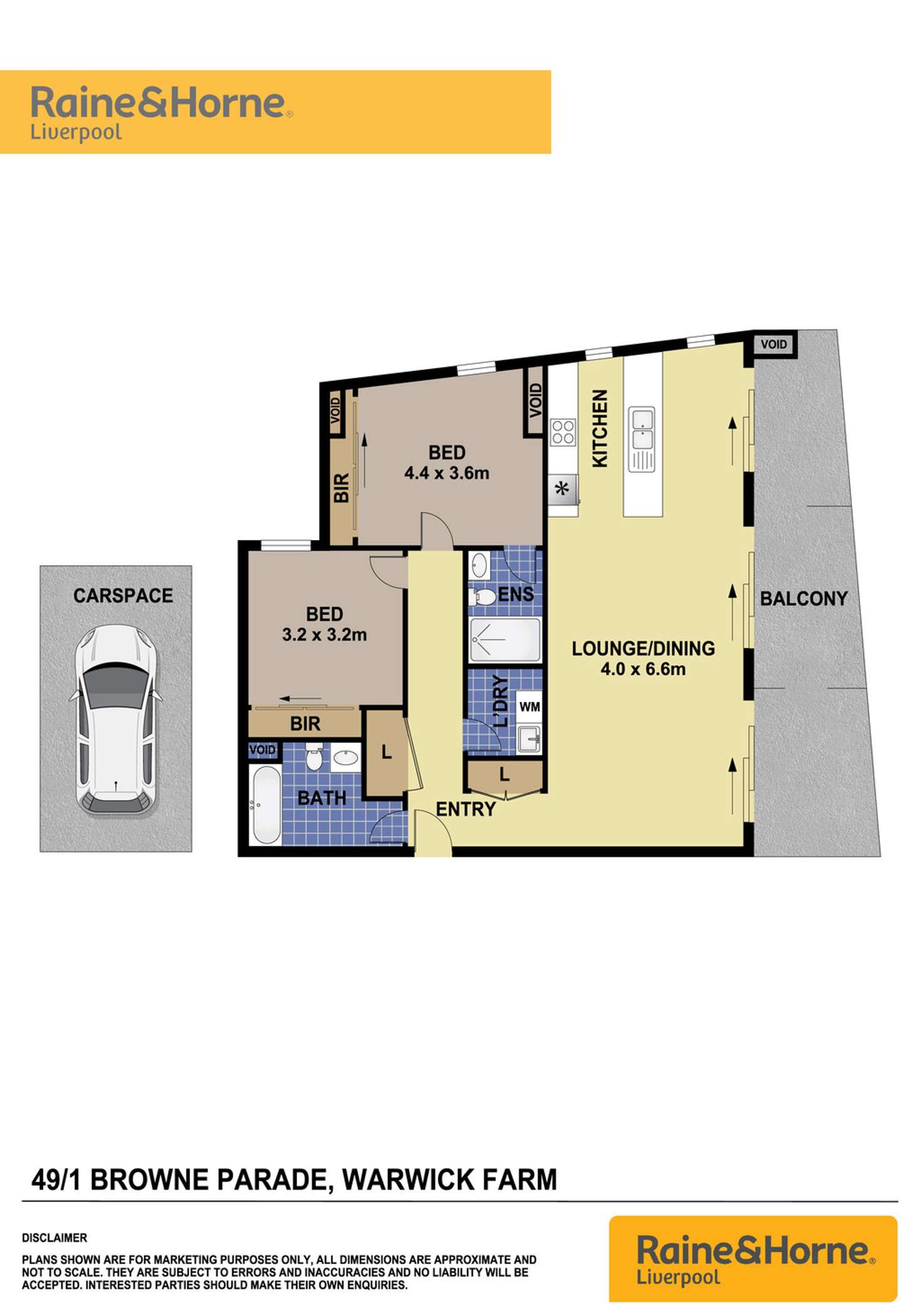 Floorplan of Homely unit listing, 49/1 Browne Parade, Warwick Farm NSW 2170