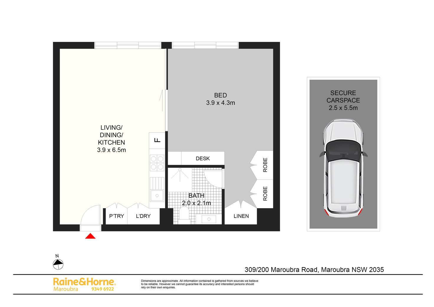 Floorplan of Homely unit listing, 309/200 Maroubra Road, Maroubra NSW 2035