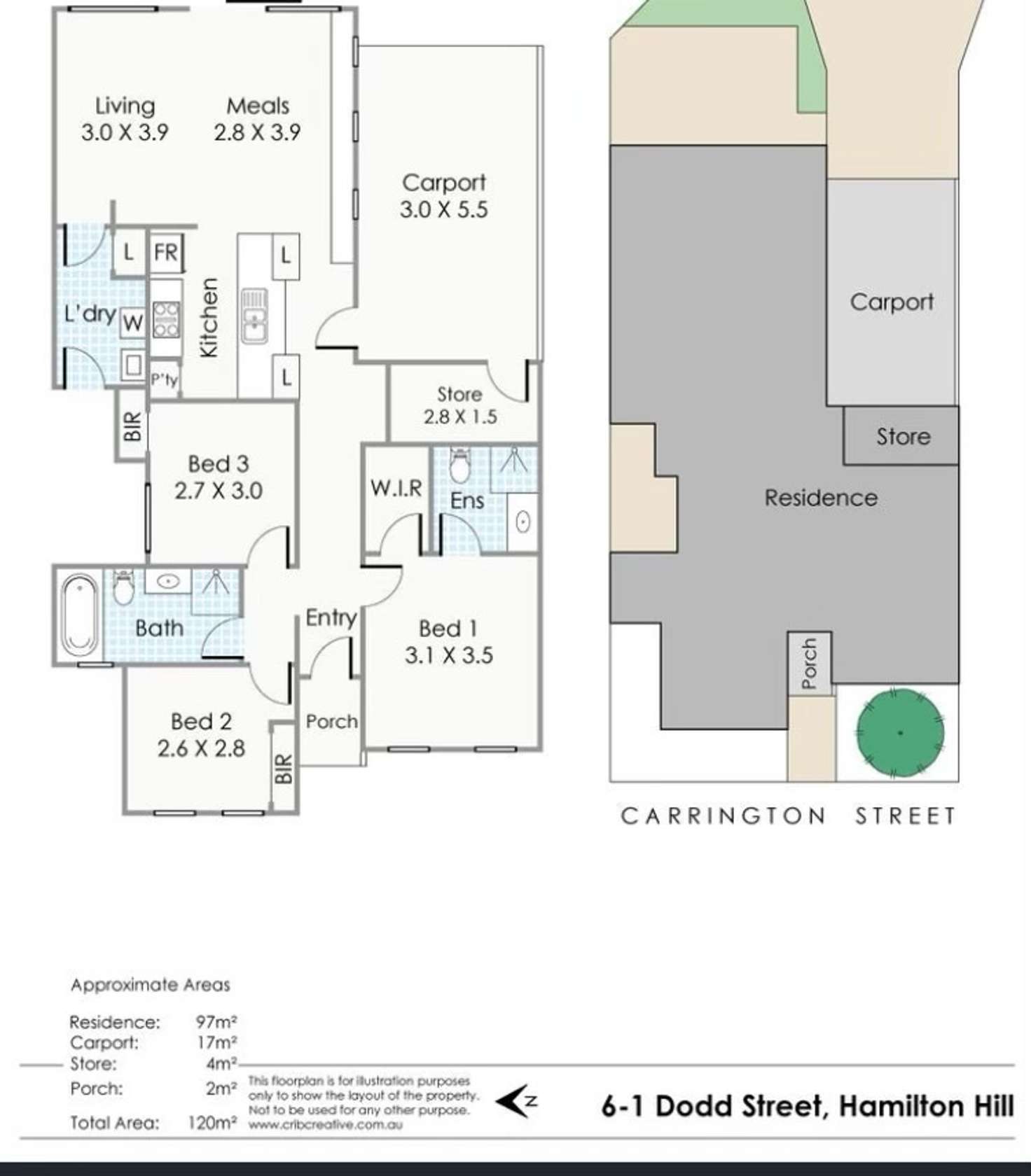 Floorplan of Homely villa listing, 6/1 Dodd Street, Hamilton Hill WA 6163
