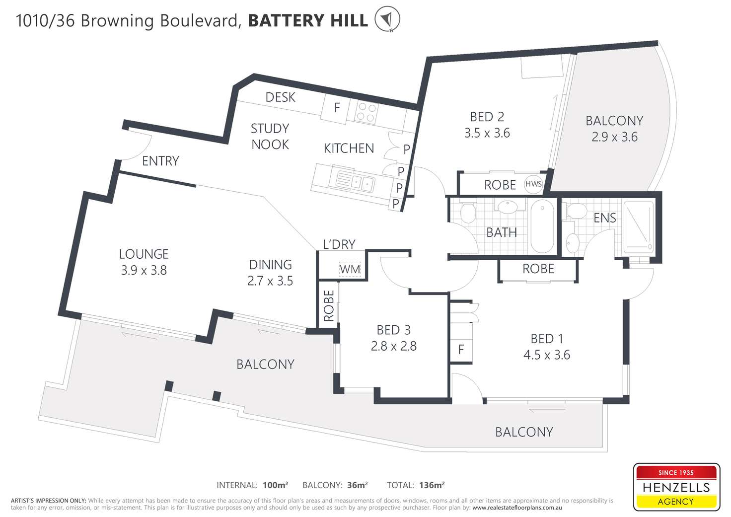 Floorplan of Homely unit listing, 1010/36 Browning Boulevard, Battery Hill QLD 4551