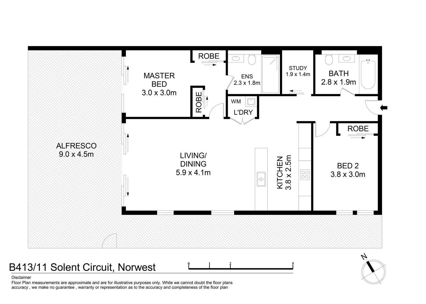 Floorplan of Homely apartment listing, B413/11 Solent Circuit, Norwest NSW 2153