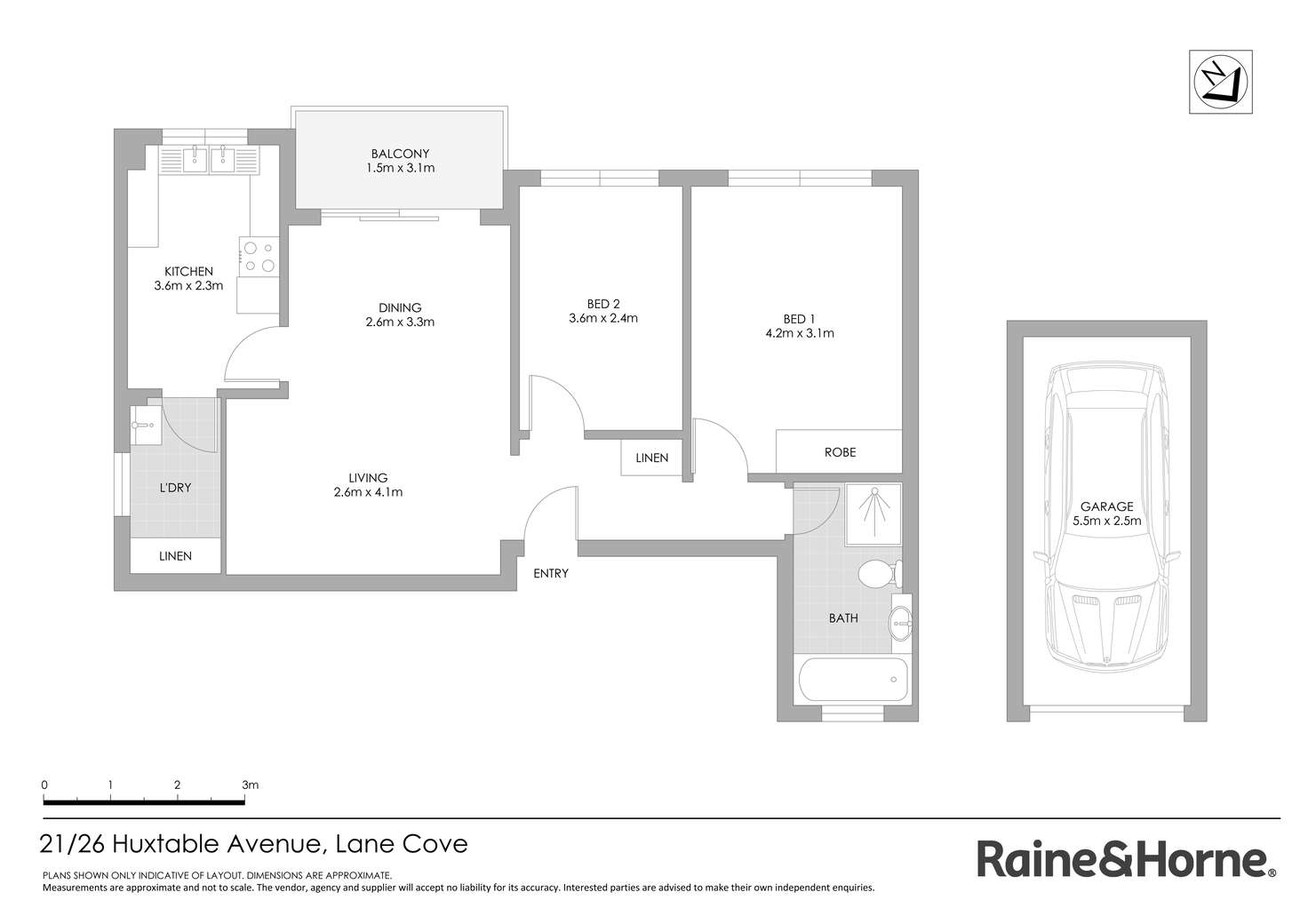 Floorplan of Homely apartment listing, 21/26 Huxtable Avenue, Lane Cove NSW 2066
