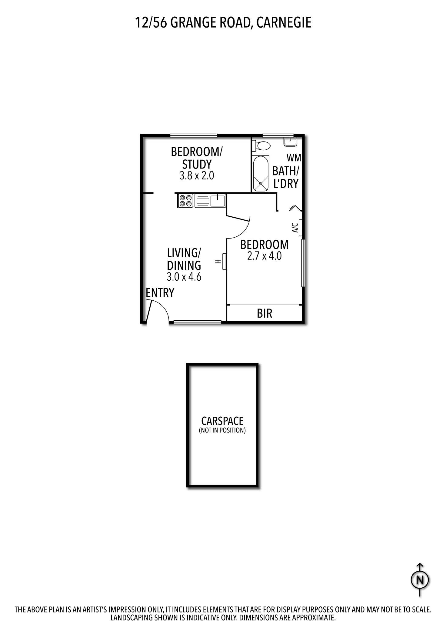 Floorplan of Homely apartment listing, 12/56 Grange Road, Carnegie VIC 3163