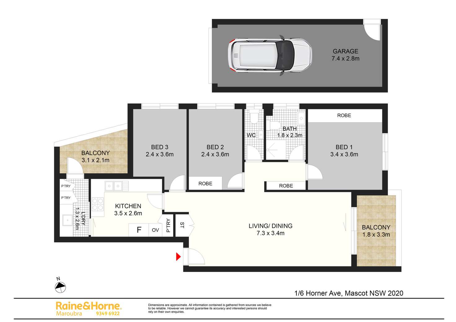 Floorplan of Homely apartment listing, 1/6-10 Horner Avenue, Mascot NSW 2020