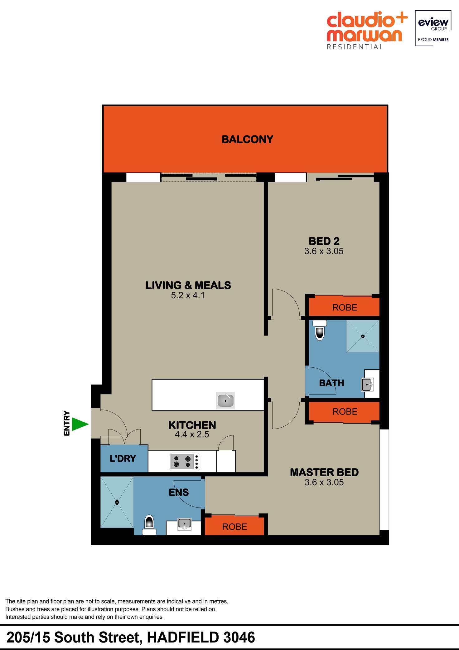 Floorplan of Homely apartment listing, 205/15 South Street, Hadfield VIC 3046