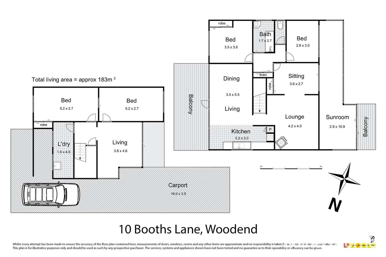 Floorplan of Homely house listing, 10 Booths Lane, Woodend VIC 3442