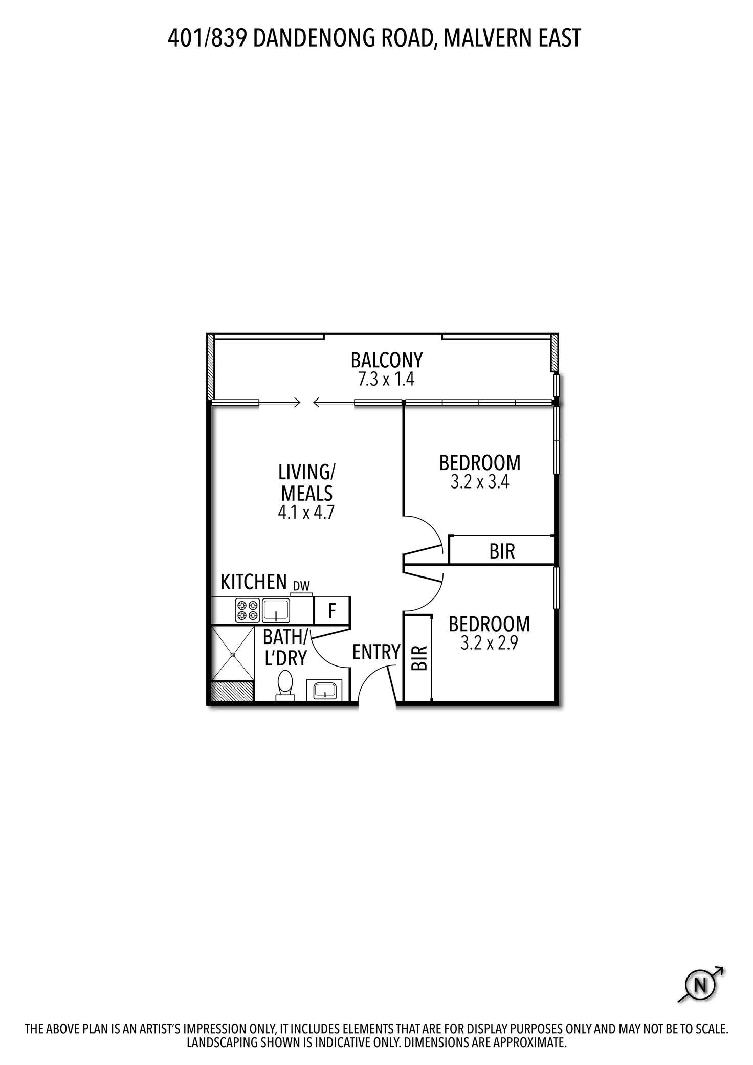 Floorplan of Homely apartment listing, 401/839 Dandenong Road, Malvern East VIC 3145