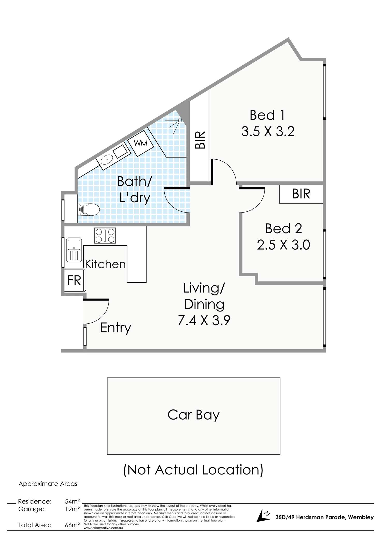 Floorplan of Homely apartment listing, 35D/49 Herdsman Parade, Wembley WA 6014