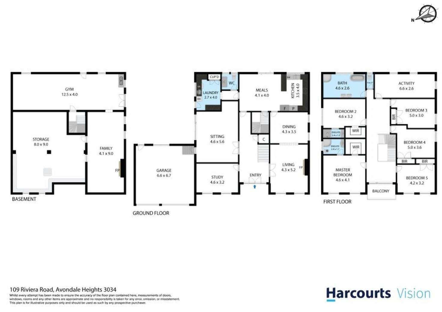 Floorplan of Homely house listing, 109 Riviera Road, Avondale Heights VIC 3034