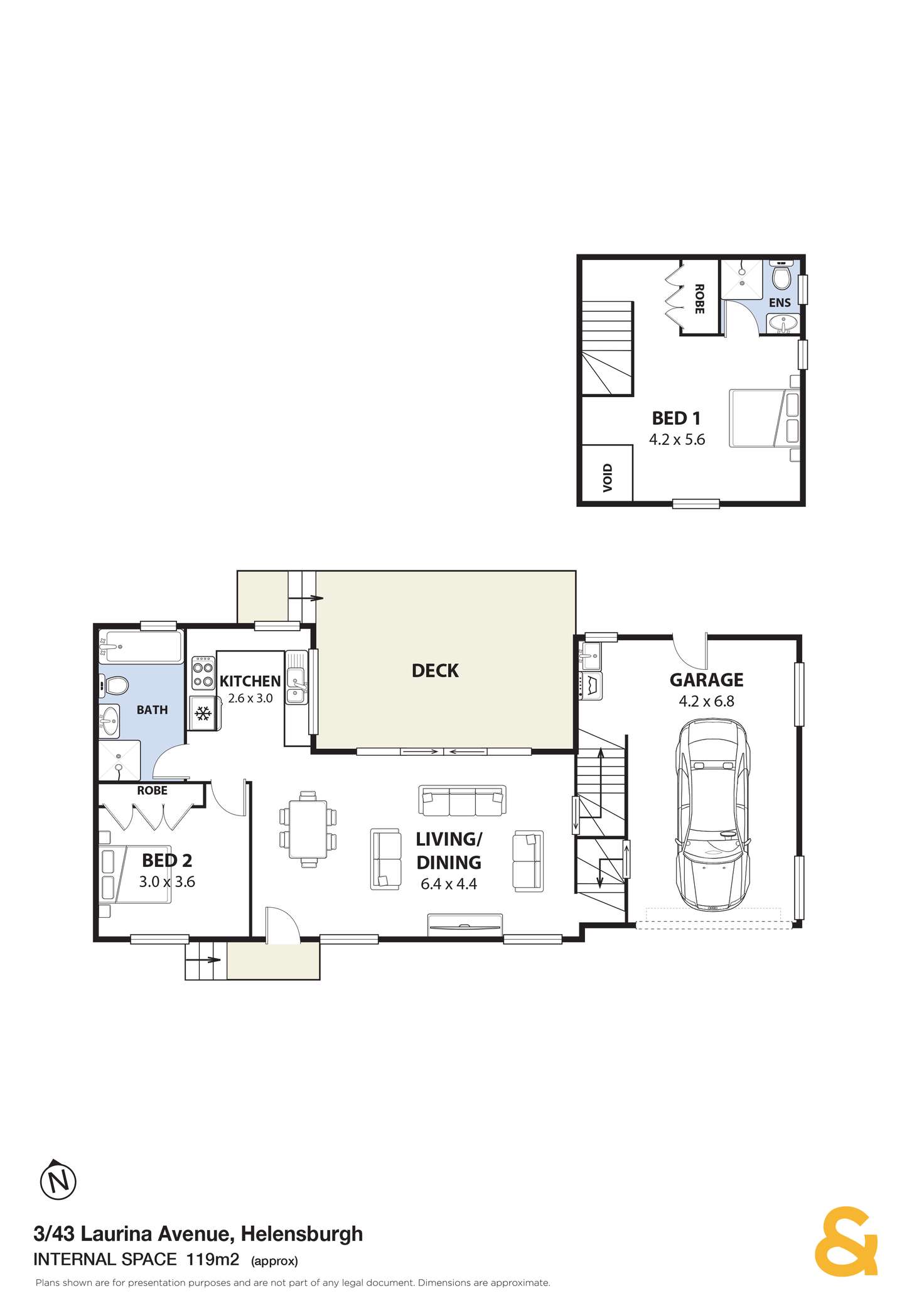 Floorplan of Homely townhouse listing, 3/43 Laurina Avenue, Helensburgh NSW 2508