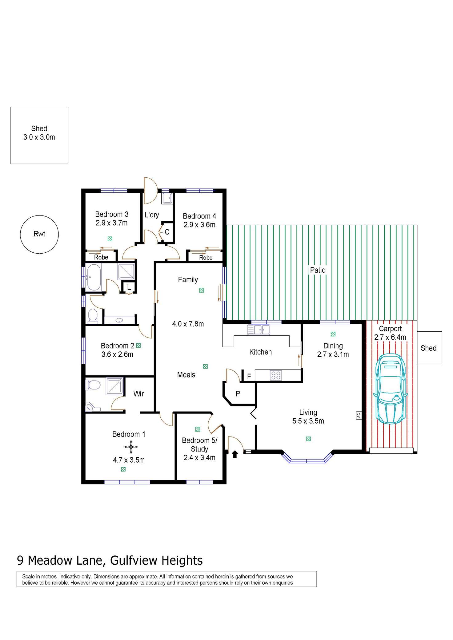 Floorplan of Homely house listing, 9 Meadow Lane, Gulfview Heights SA 5096