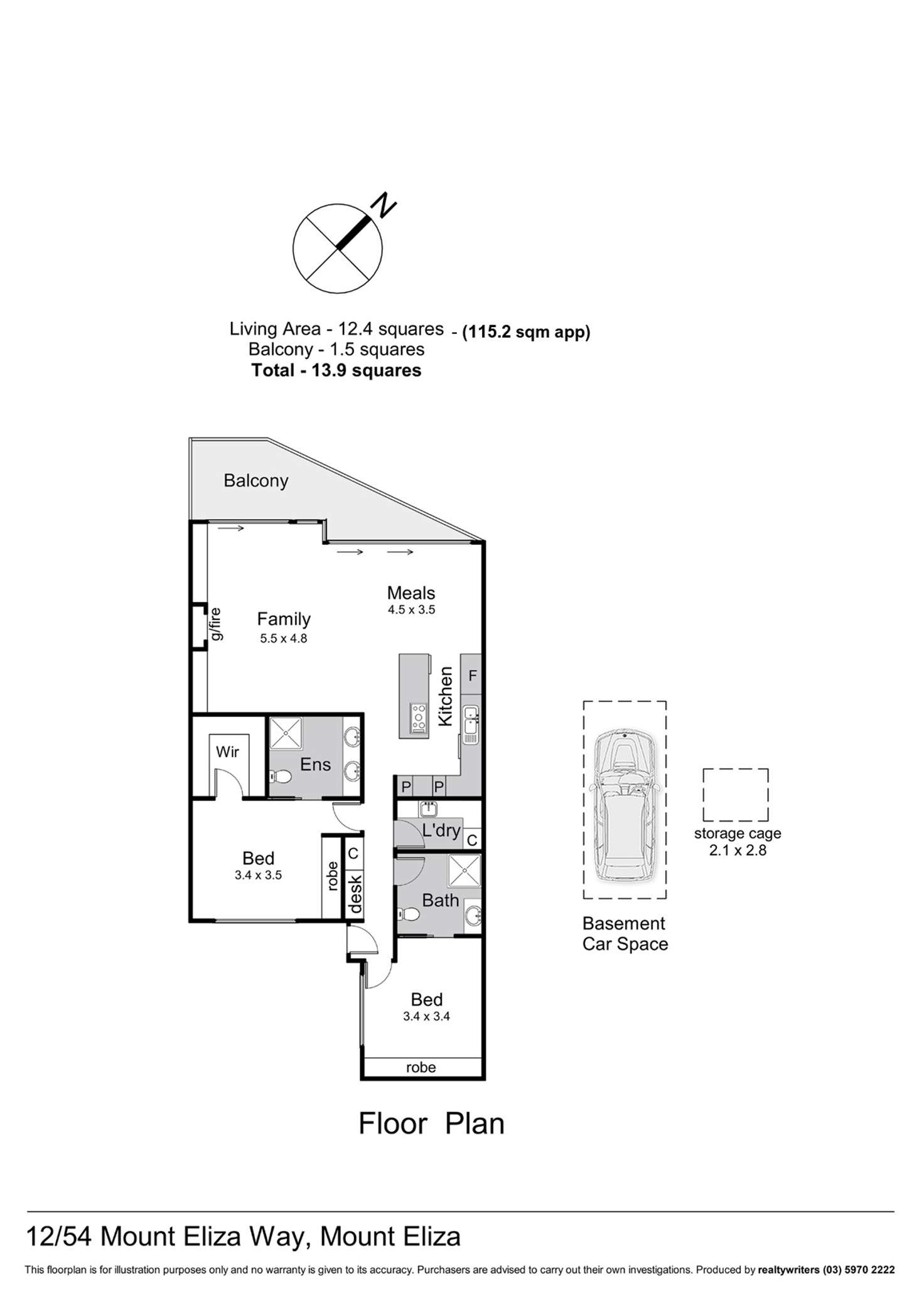 Floorplan of Homely apartment listing, 12/54 Mount Eliza Way, Mount Eliza VIC 3930