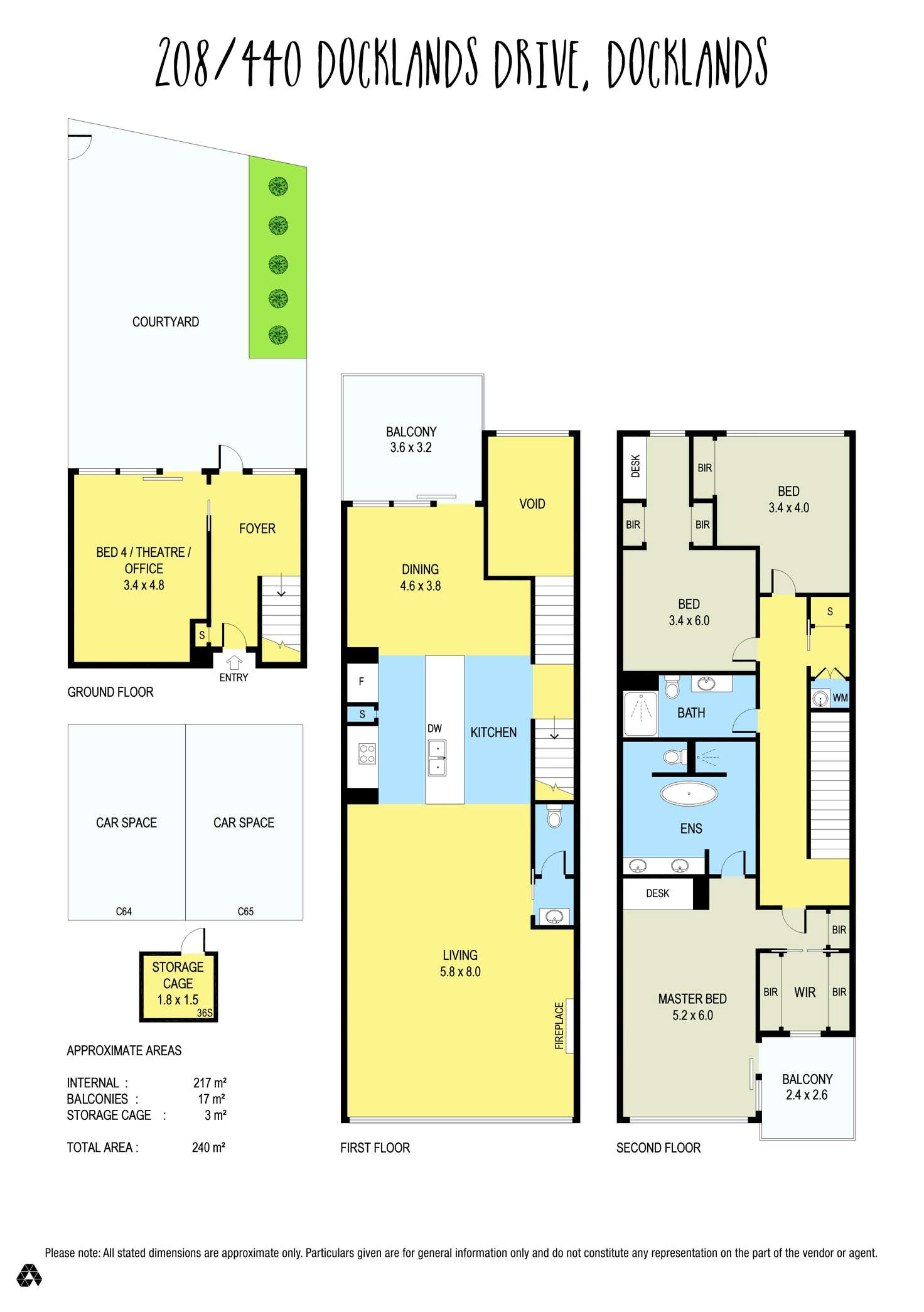 Floorplan of Homely apartment listing, 208/440 Docklands Drive, Docklands VIC 3008