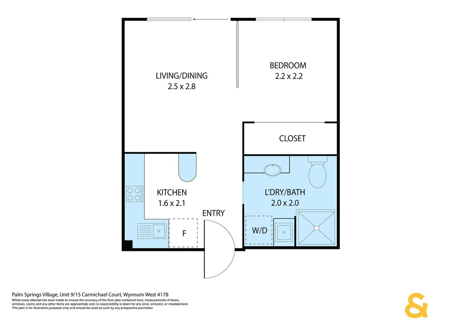 Floorplan of Homely studio listing, 9/15 Carmichael Court, Wynnum West QLD 4178