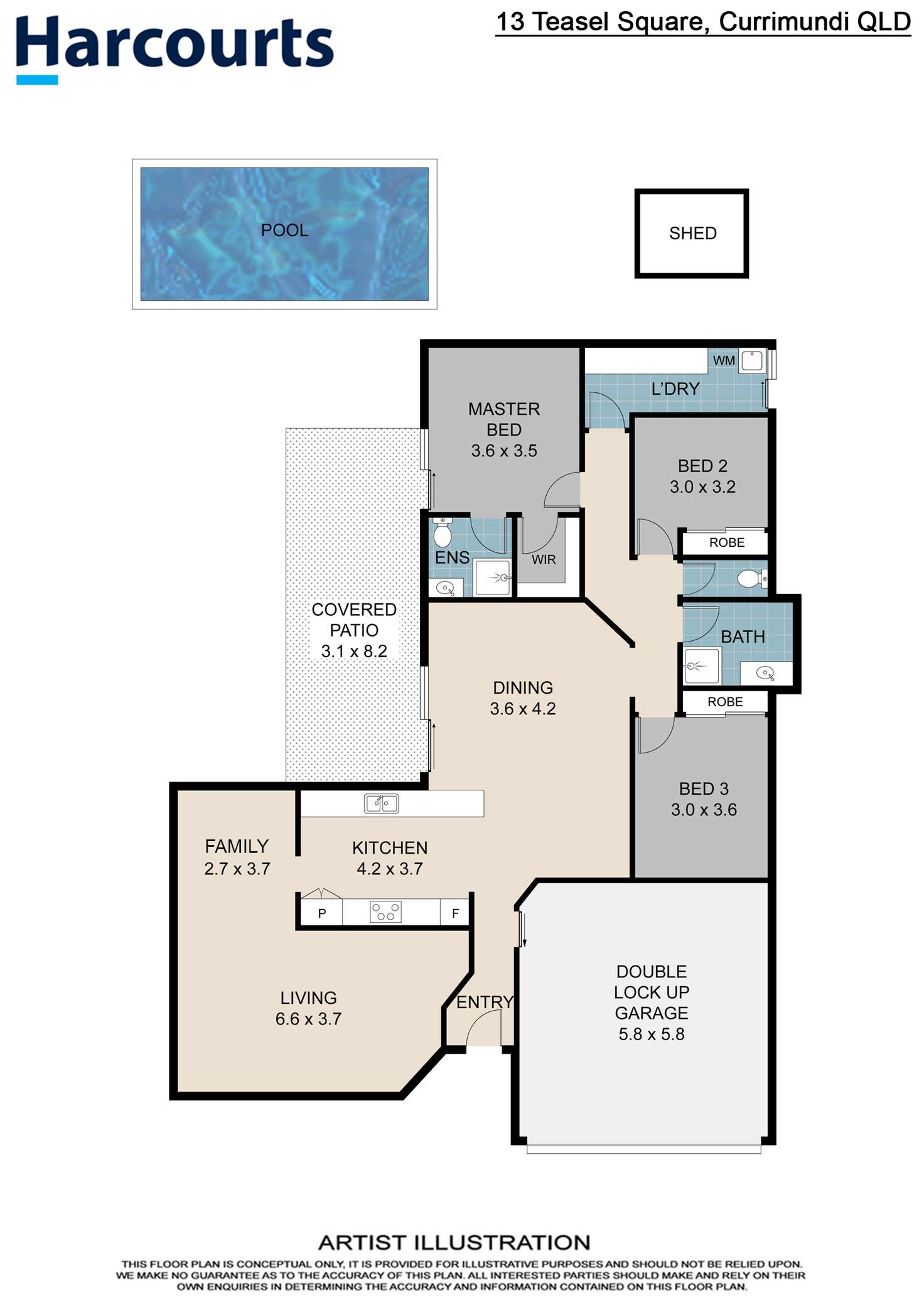 Floorplan of Homely house listing, 13 Teasel Square, Currimundi QLD 4551