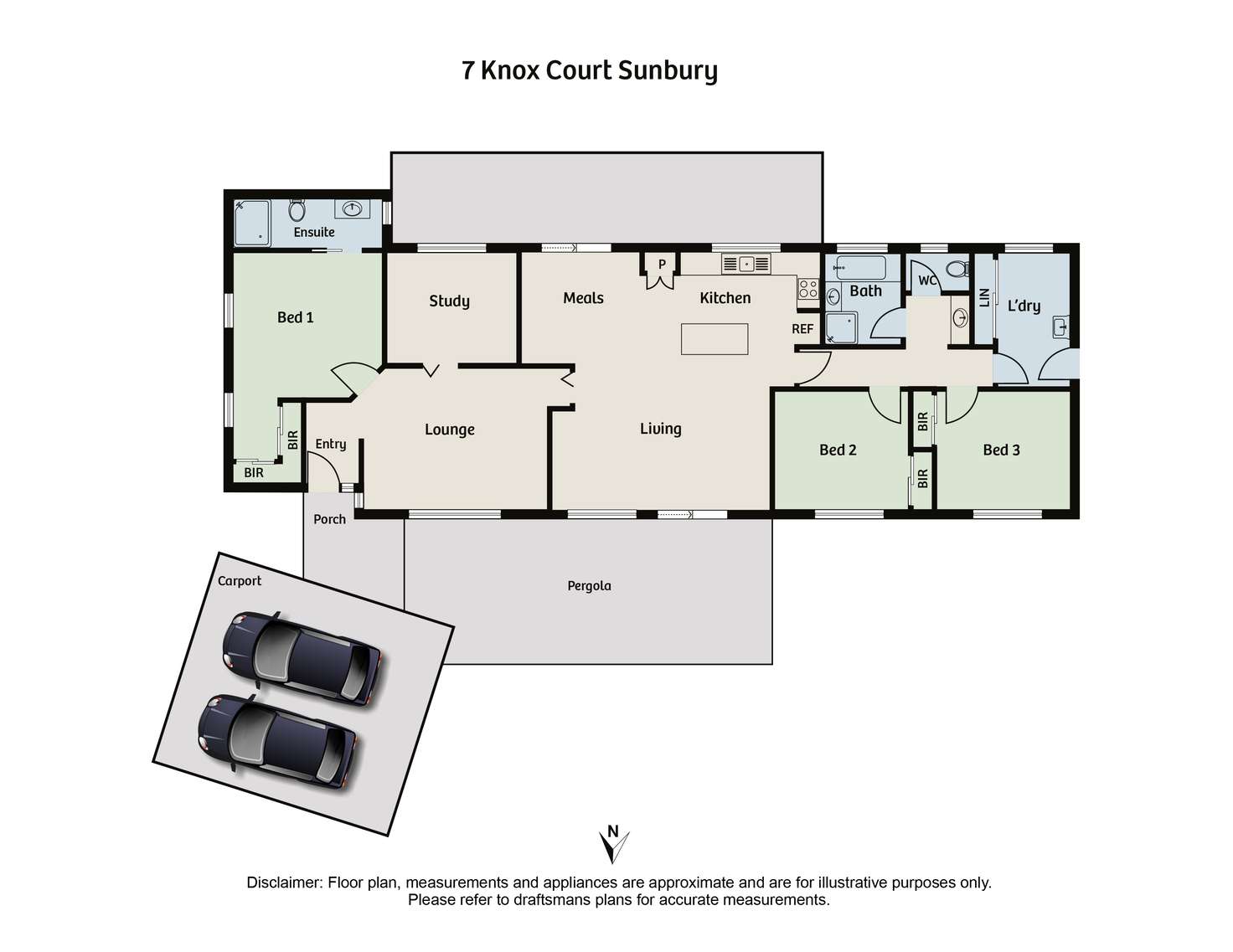 Floorplan of Homely house listing, 7 Knox Court, Sunbury VIC 3429