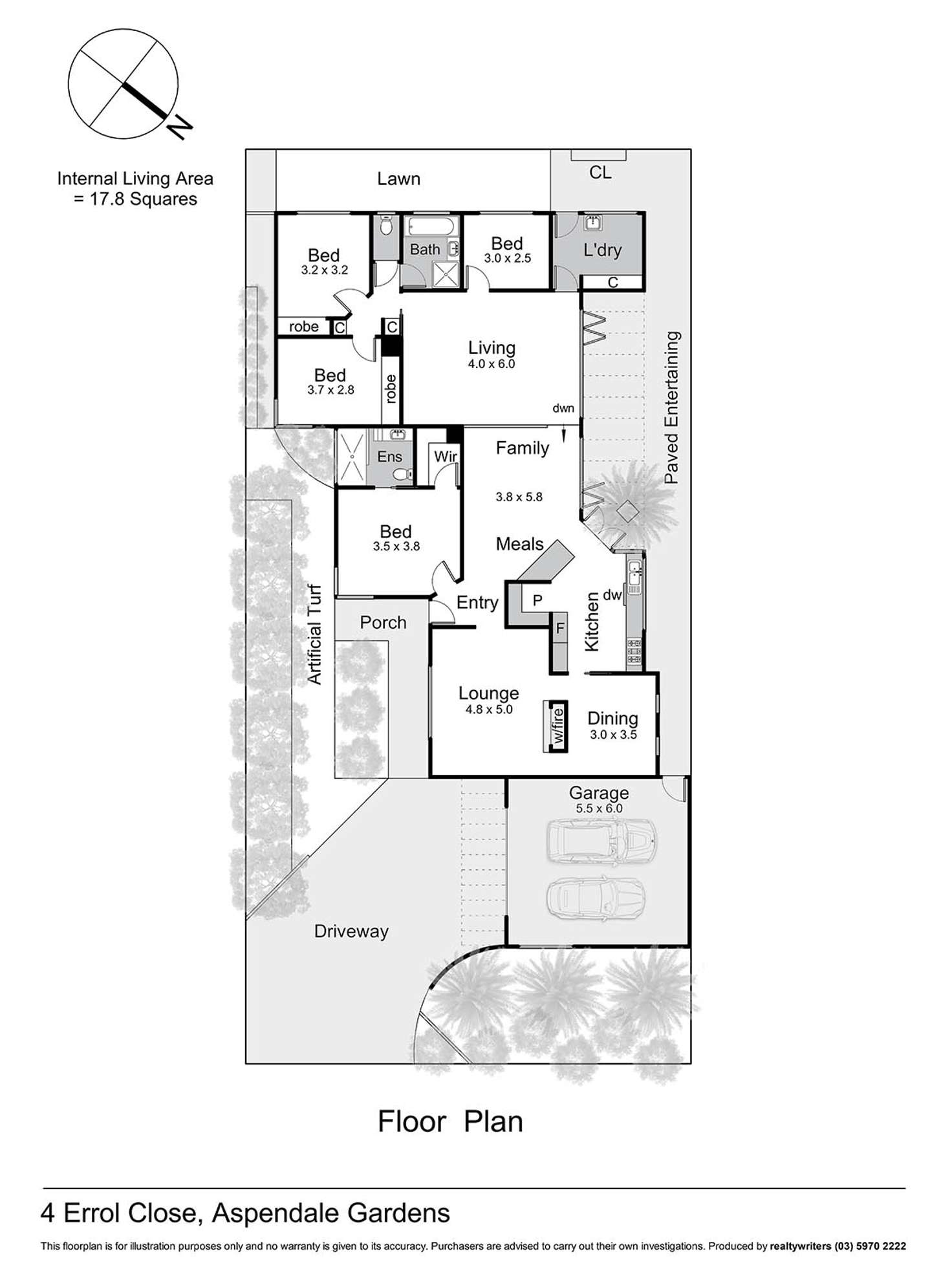 Floorplan of Homely house listing, 4 Errol Close, Aspendale Gardens VIC 3195
