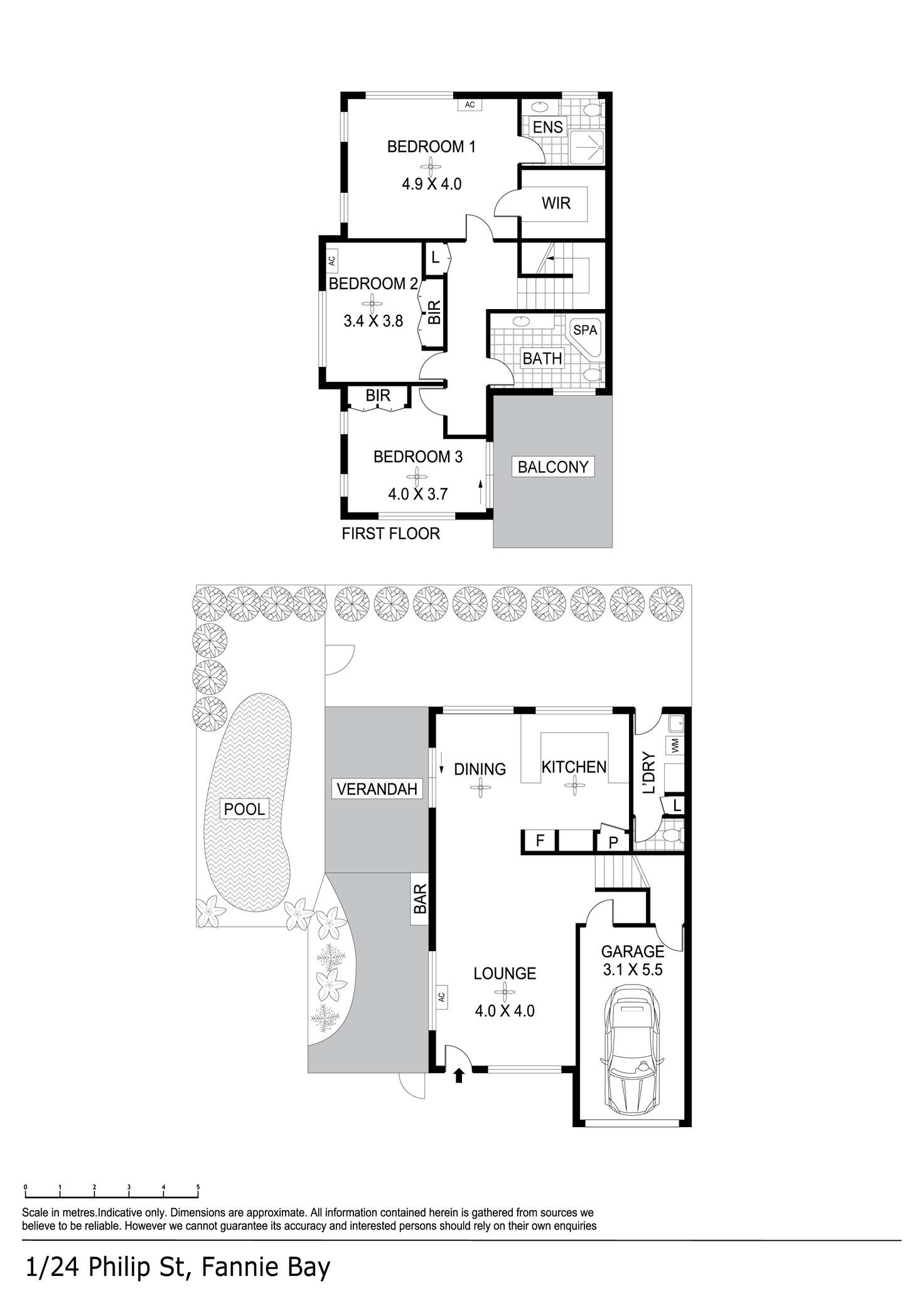 Floorplan of Homely townhouse listing, 1/24 Philip Street, Fannie Bay NT 820