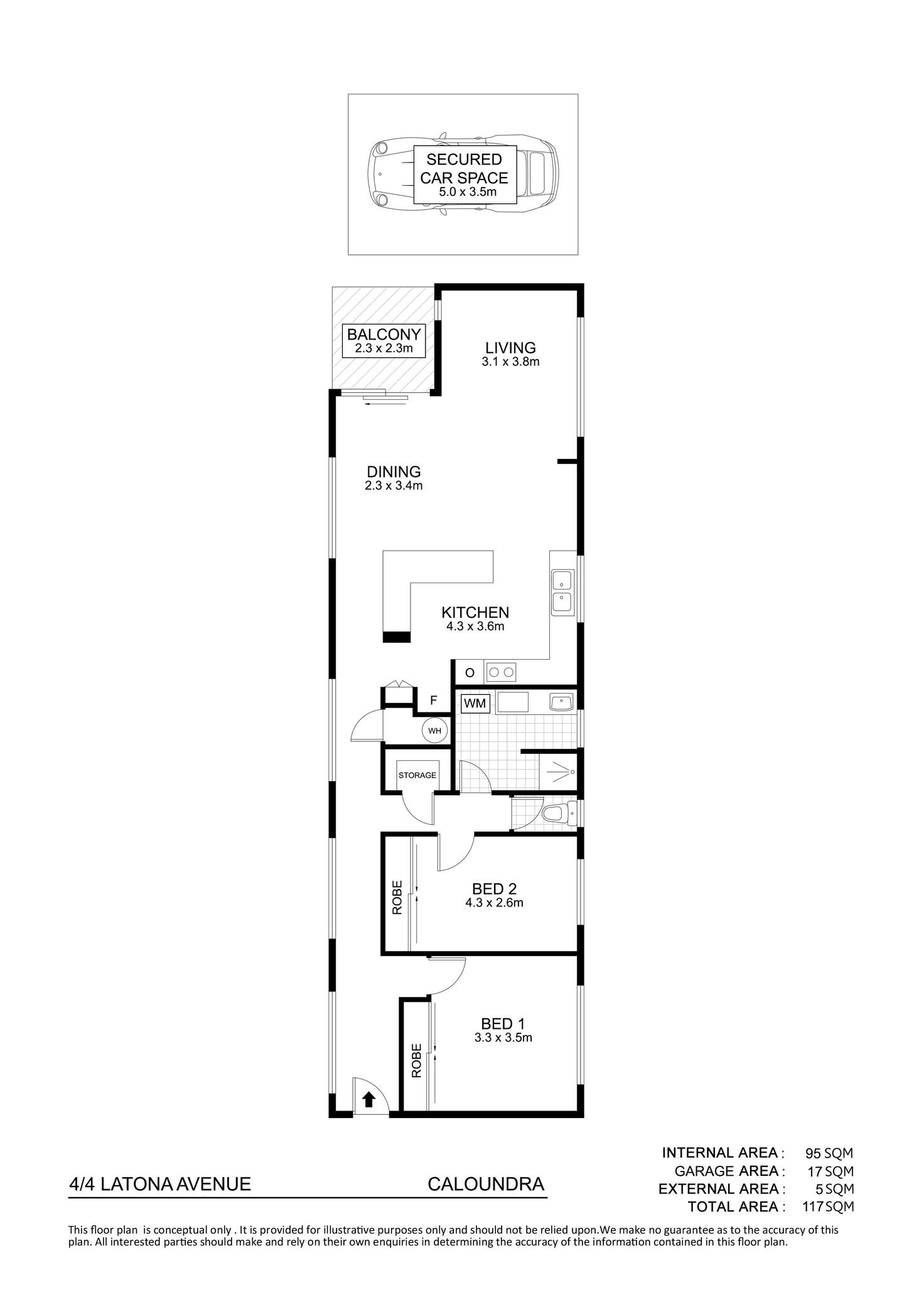 Floorplan of Homely unit listing, 4/4 Latona Avenue, Caloundra QLD 4551