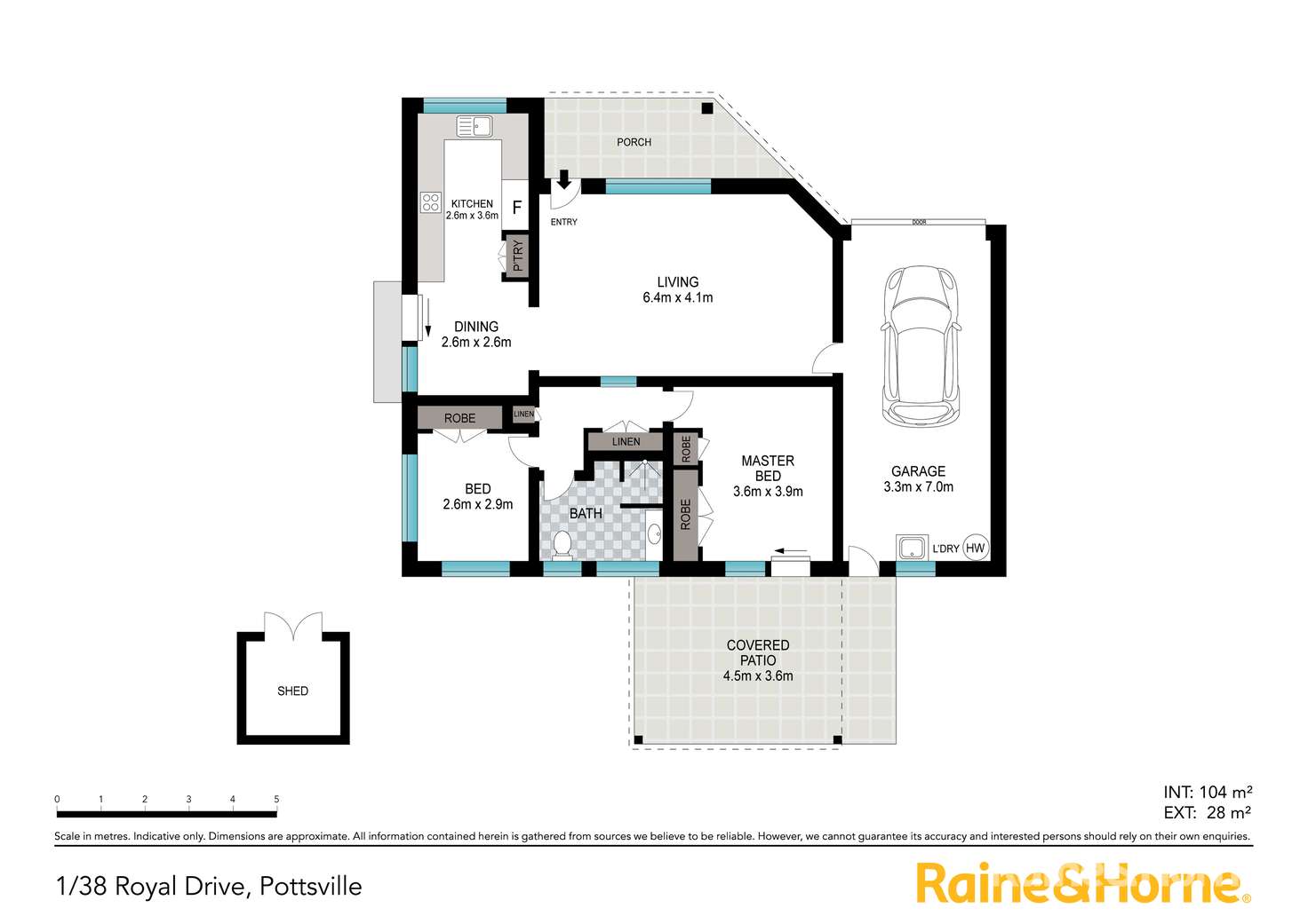 Floorplan of Homely semiDetached listing, 1/38 Royal Drive, Pottsville NSW 2489