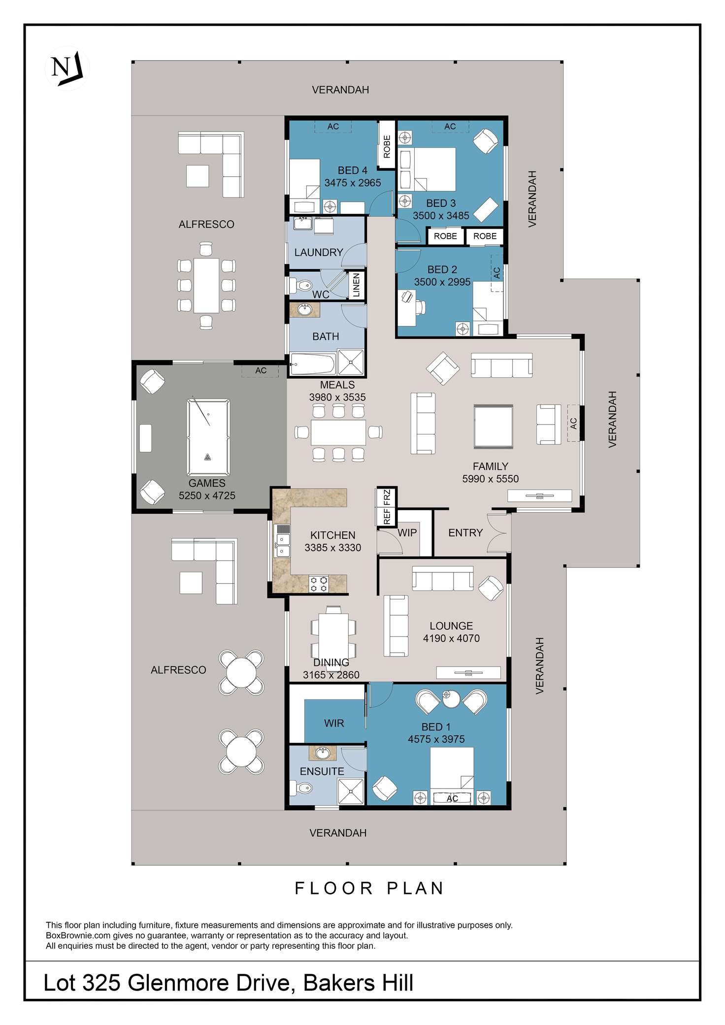 Floorplan of Homely house listing, 325 Glenmore Drive, Bakers Hill WA 6562