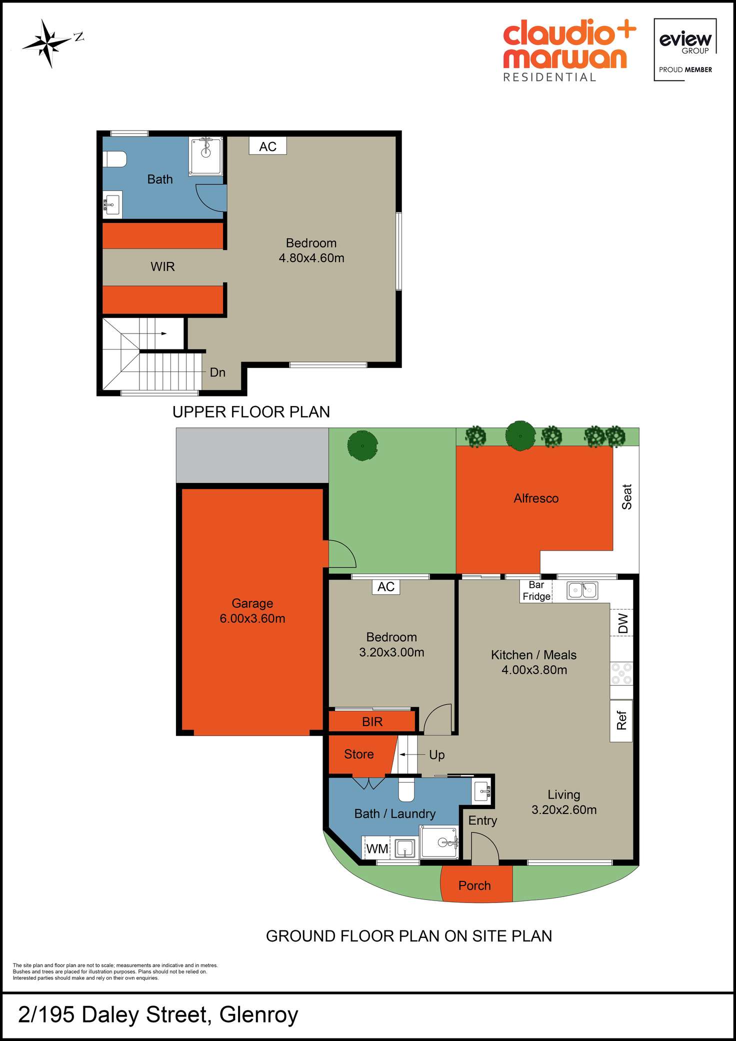 Floorplan of Homely townhouse listing, 2/195 Daley Street, Glenroy VIC 3046