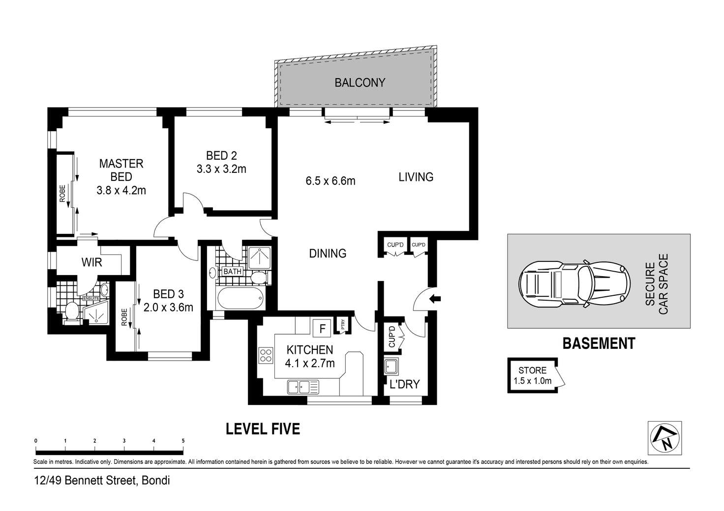 Floorplan of Homely apartment listing, 12/49 Bennett Street, Bondi NSW 2026