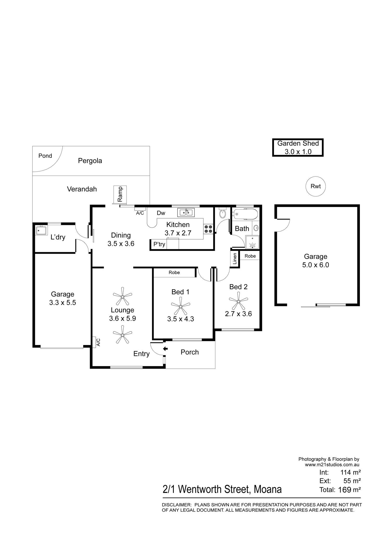 Floorplan of Homely unit listing, 2/1 Wentworth Street, Moana SA 5169