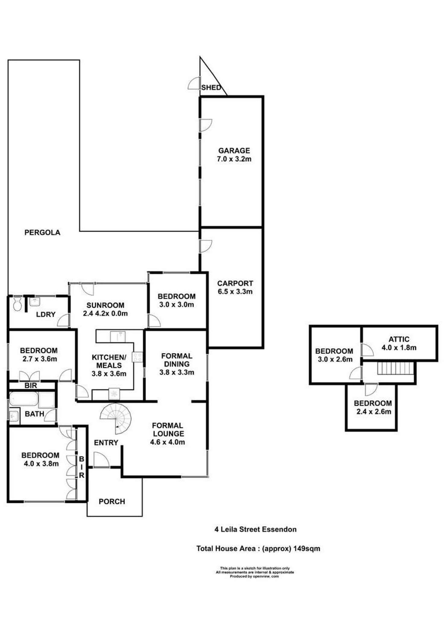 Floorplan of Homely house listing, 4 Leila Street, Essendon VIC 3040