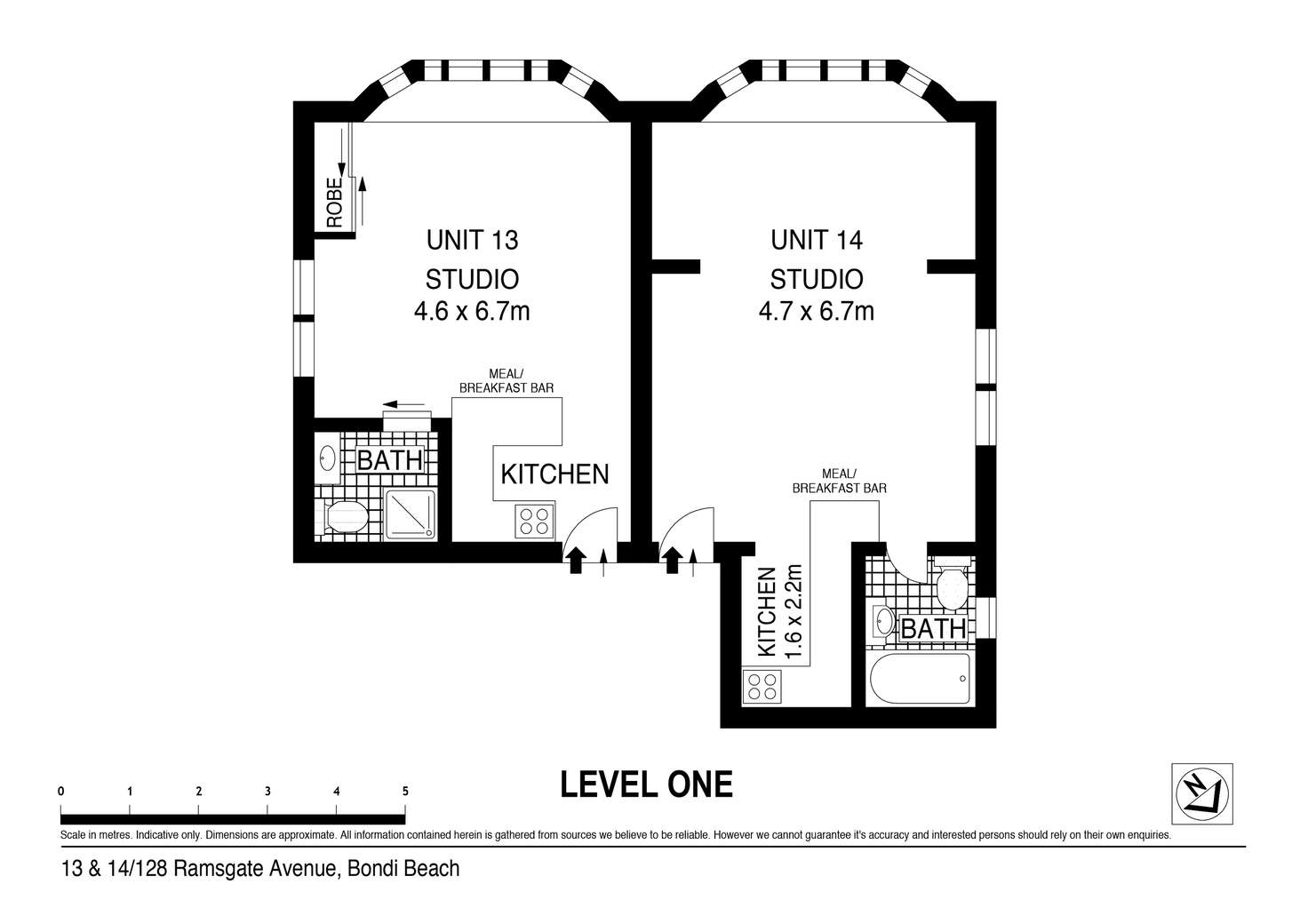 Floorplan of Homely apartment listing, 13 & 14/128 Ramsgate Avenue, North Bondi NSW 2026