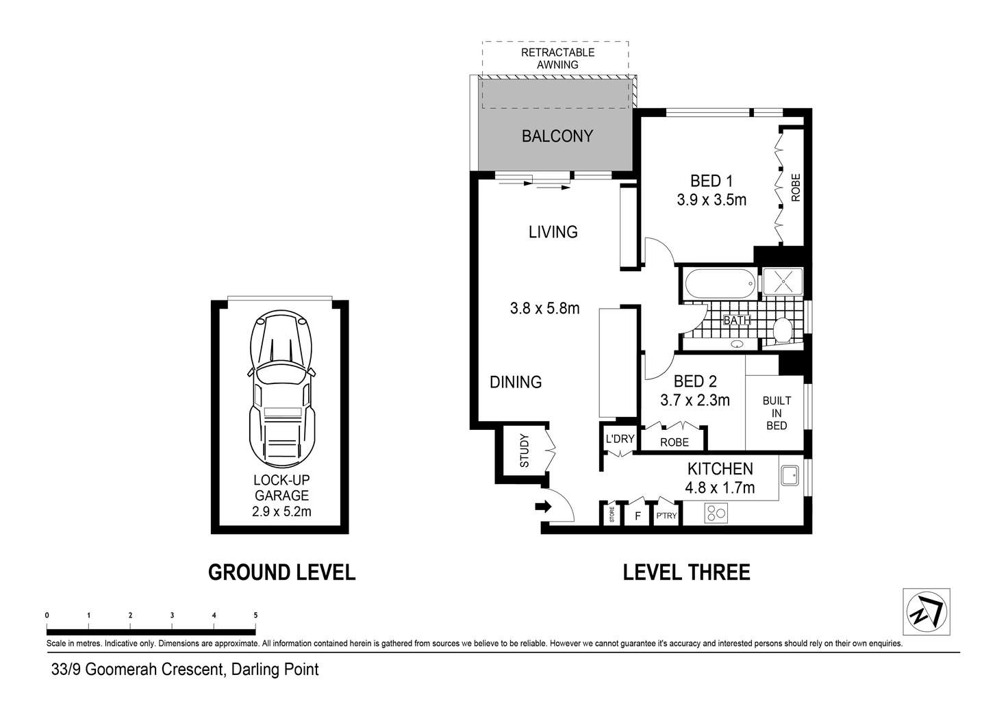 Floorplan of Homely apartment listing, 33/9 Goomerah Crescent, Darling Point NSW 2027
