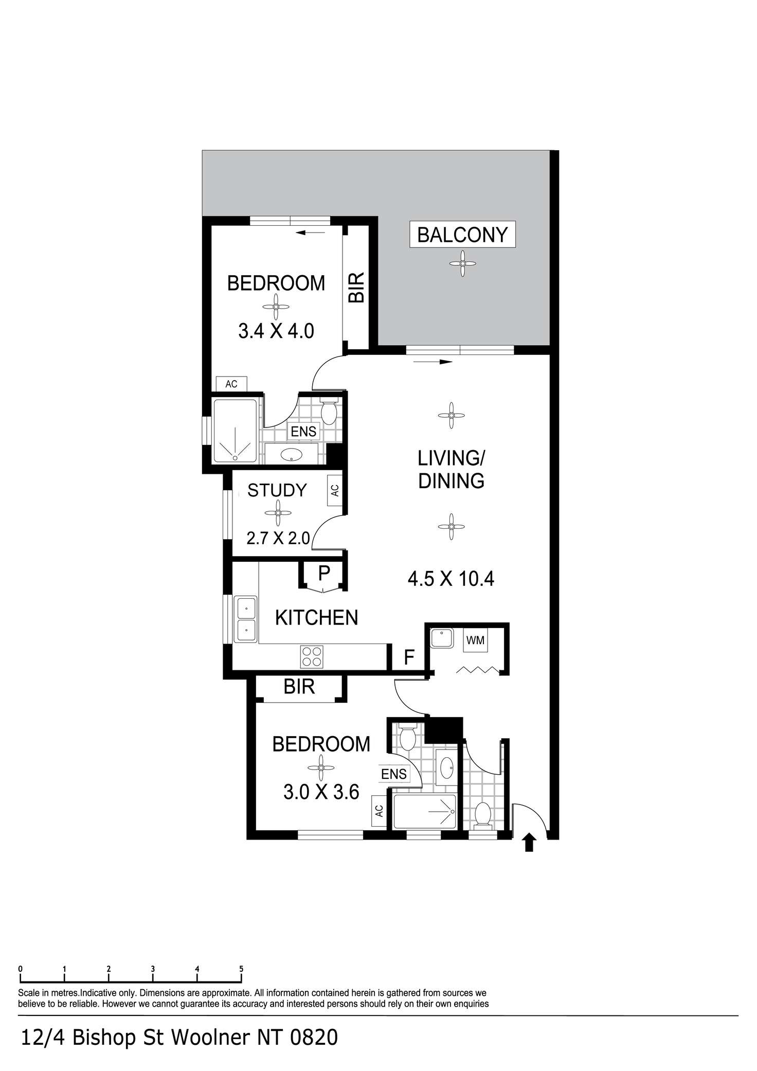Floorplan of Homely unit listing, 12/4 Bishop Street, Woolner NT 820