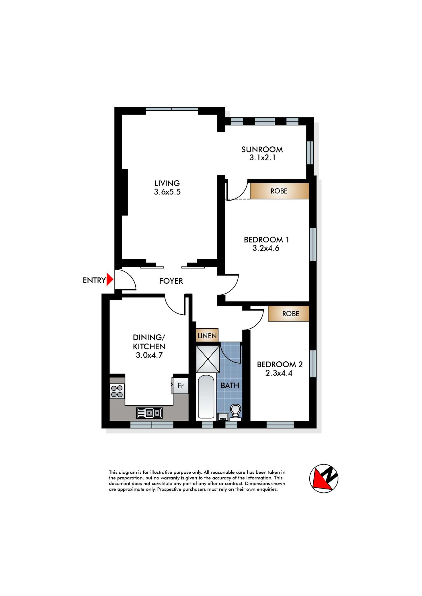 Floorplan of Homely apartment listing, 3/42 Sir Thomas Mitchell Road, Bondi Beach NSW 2026