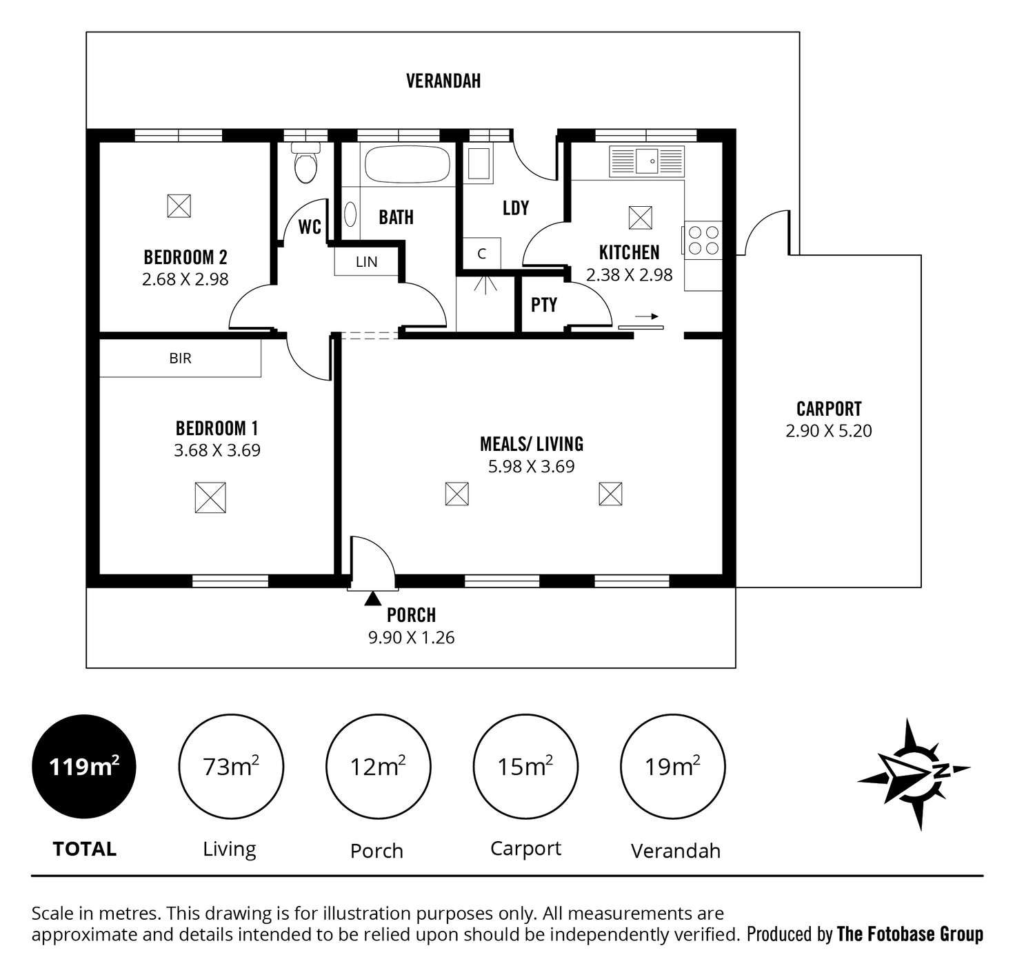 Floorplan of Homely unit listing, 1/39-41 Chynoweth Avenue, Hackham SA 5163