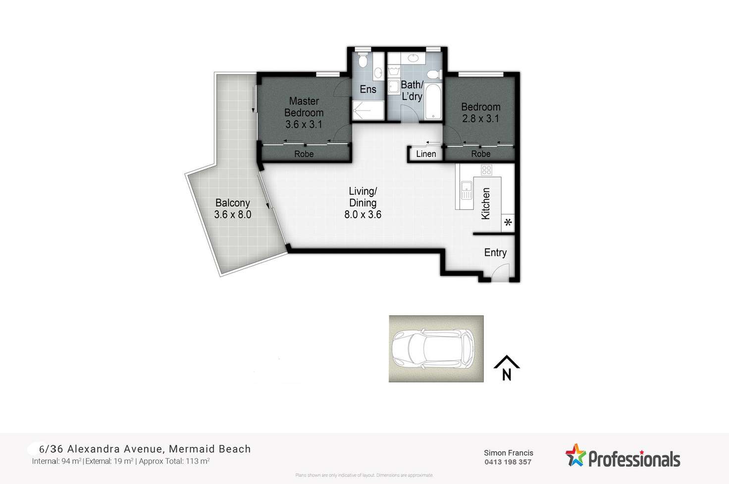 Floorplan of Homely unit listing, 6/36 Alexandra Avenue, Mermaid Beach QLD 4218