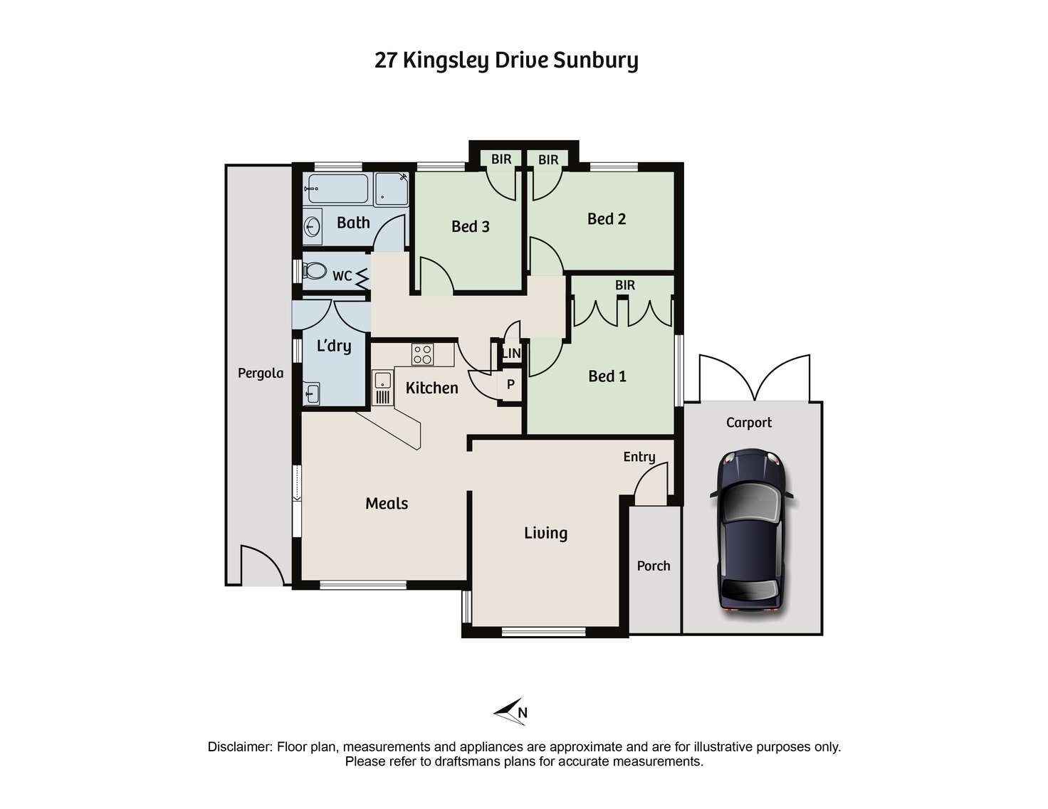 Floorplan of Homely house listing, 27 Kingsley Drive, Sunbury VIC 3429