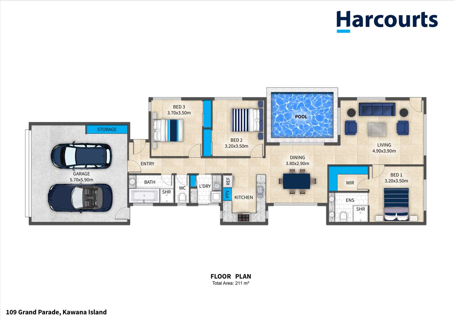 Floorplan of Homely house listing, 109 Grand Parade, Kawana Island QLD 4575