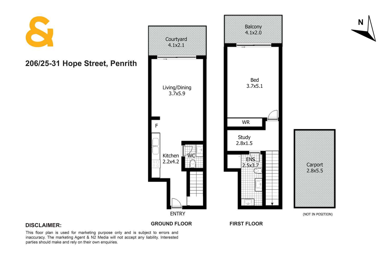 Floorplan of Homely unit listing, 206/25-31 Hope Street, Penrith NSW 2750