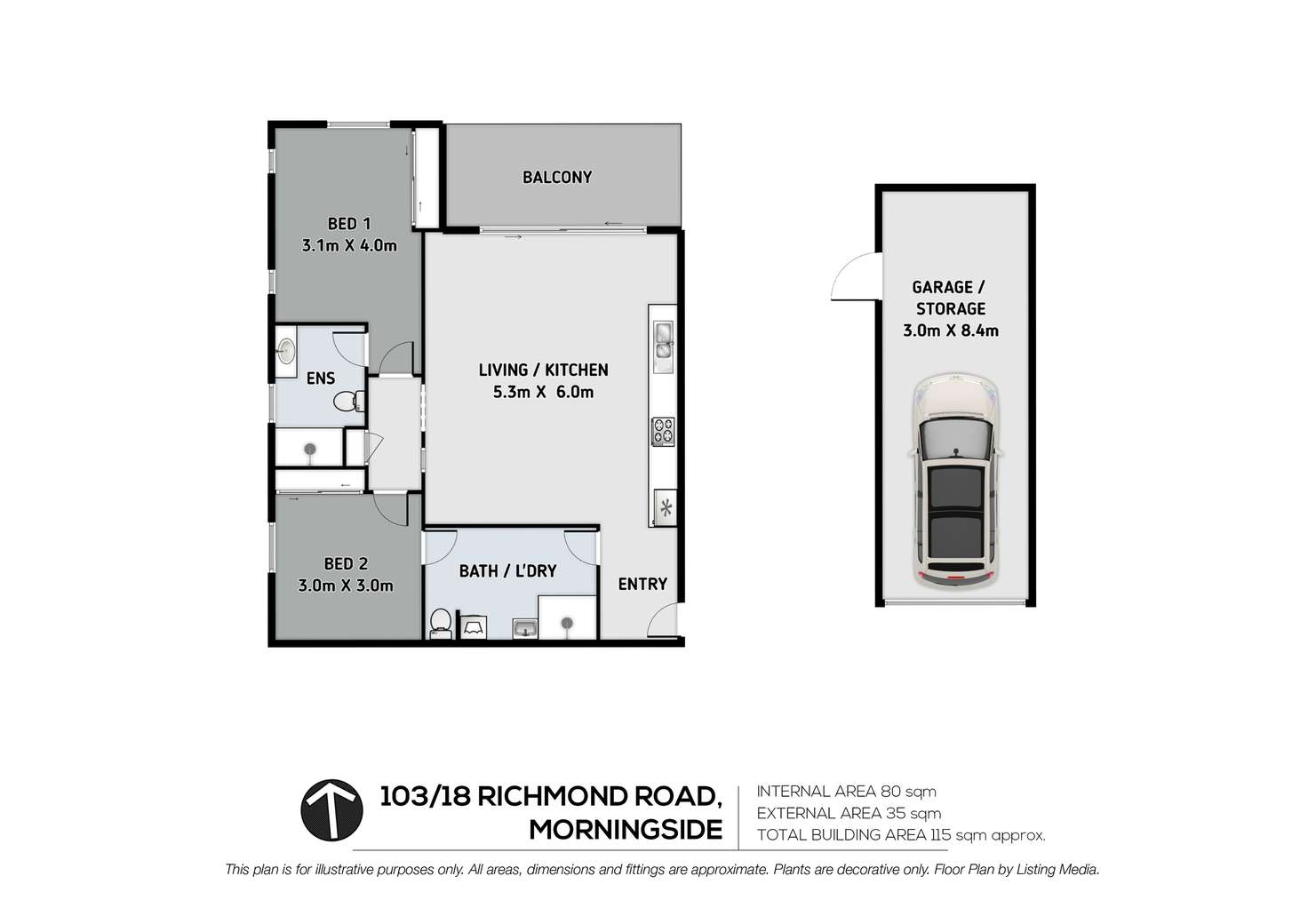 Floorplan of Homely apartment listing, 103/18 Richmond Road, Morningside QLD 4170