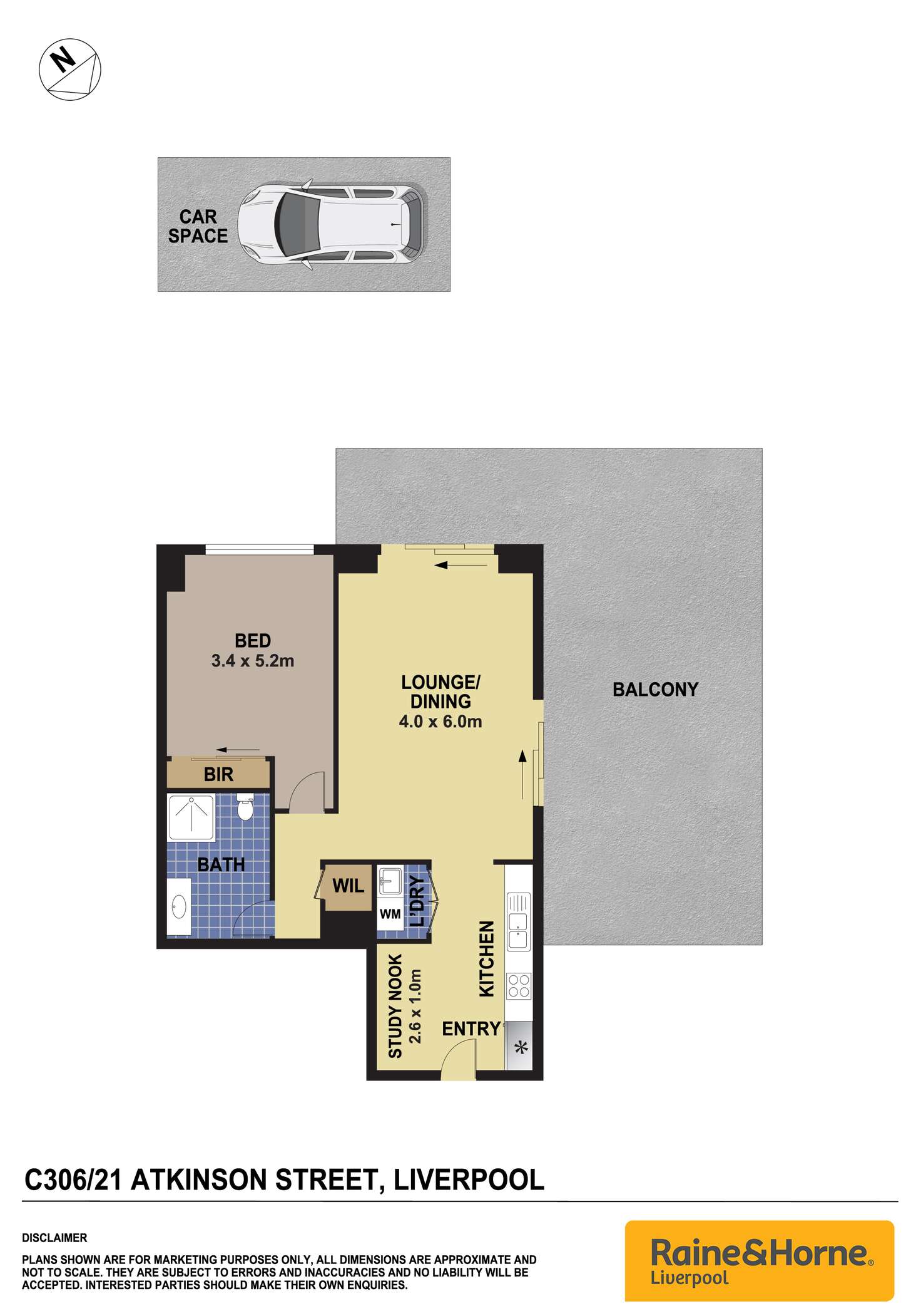 Floorplan of Homely unit listing, C306/21 Atkinson Street, Liverpool NSW 2170