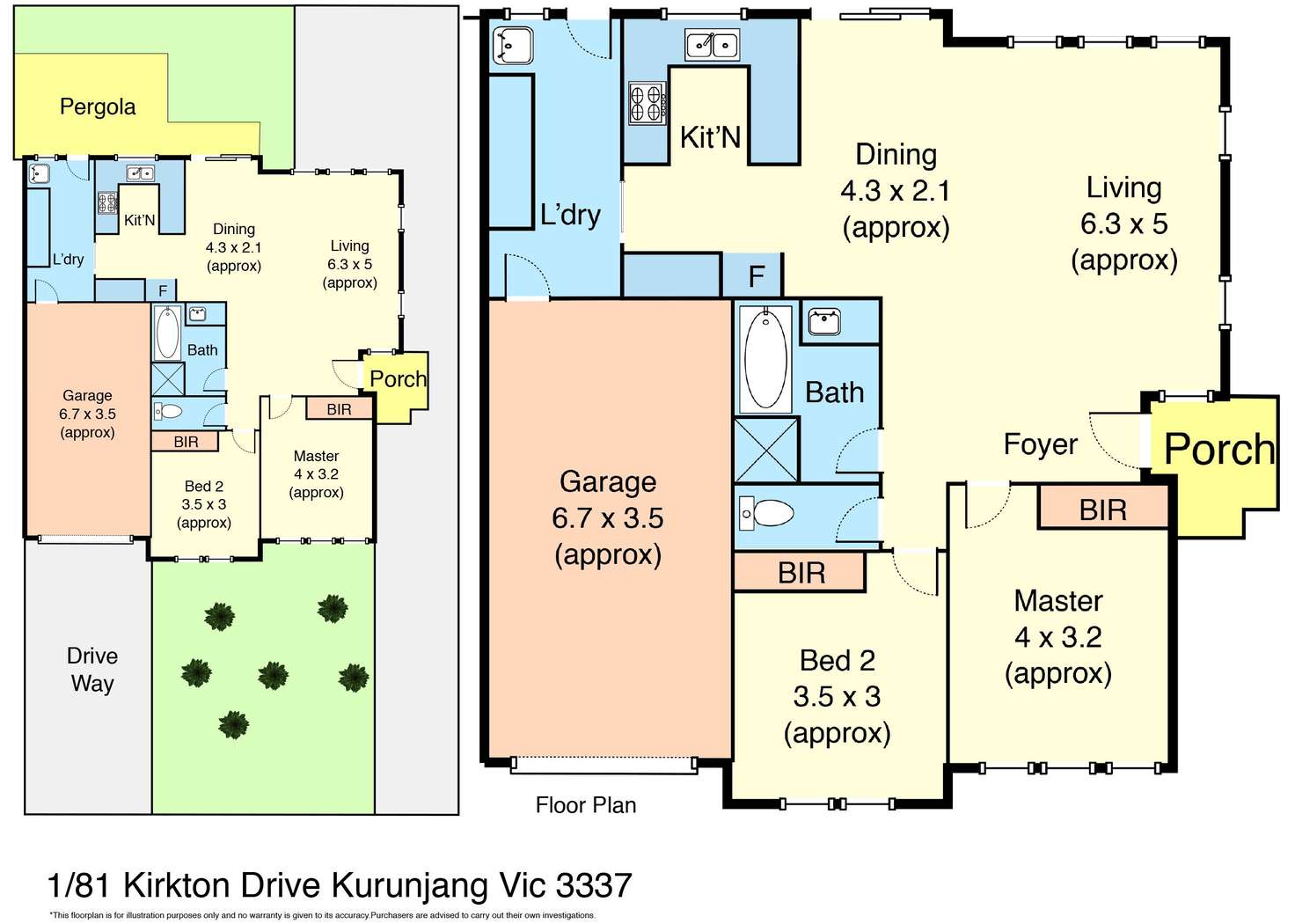 Floorplan of Homely unit listing, 1/81 Kirkton Drive, Kurunjang VIC 3337