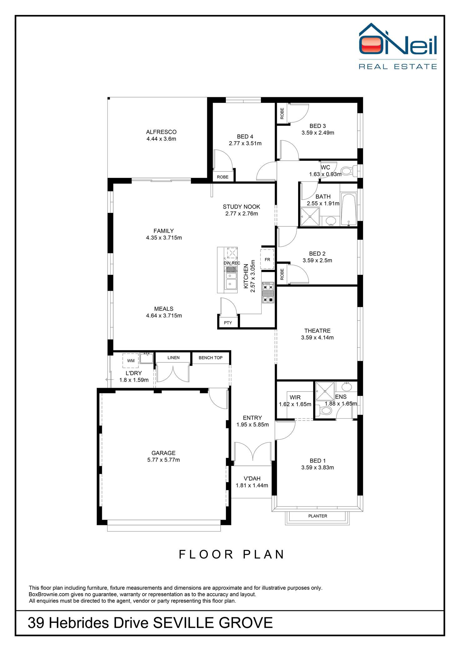 Floorplan of Homely house listing, 39 Hebrides Drive, Seville Grove WA 6112