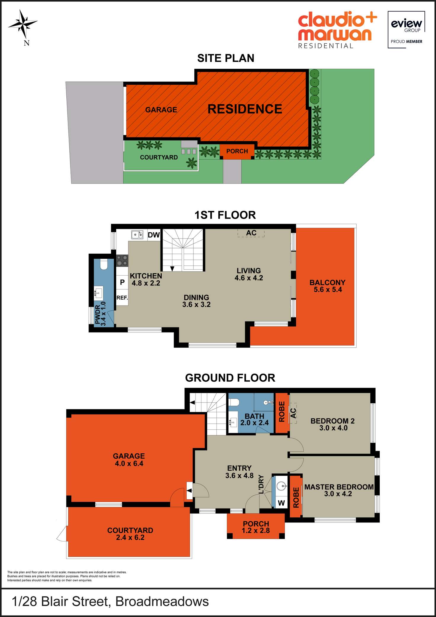 Floorplan of Homely townhouse listing, 1/28 Blair Street, Broadmeadows VIC 3047