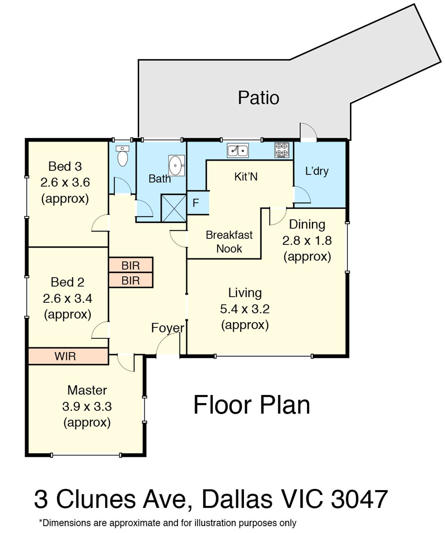 Floorplan of Homely house listing, 3 Clunes Avenue, Dallas VIC 3047