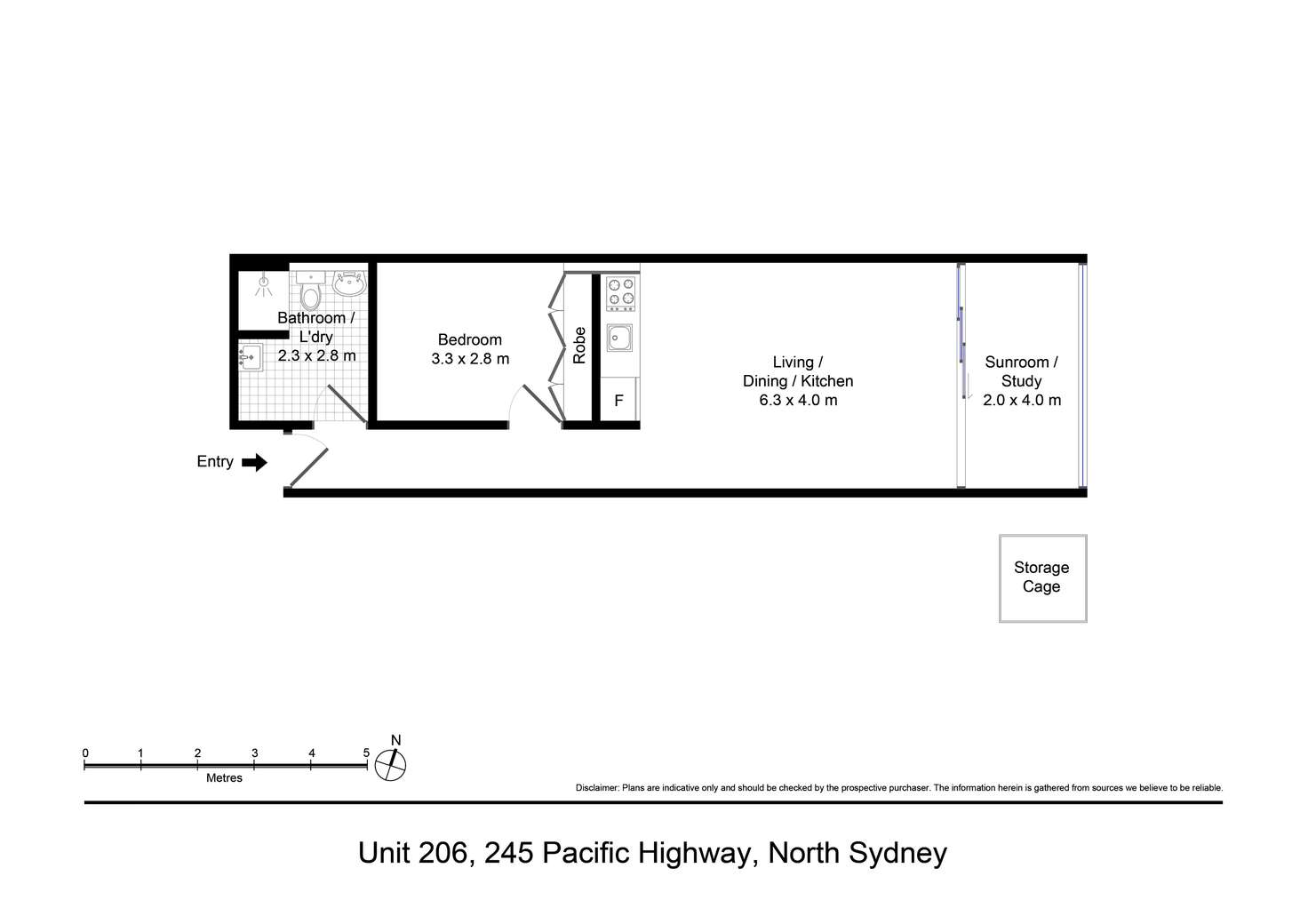 Floorplan of Homely apartment listing, 206/245 Pacific Highway, North Sydney NSW 2060